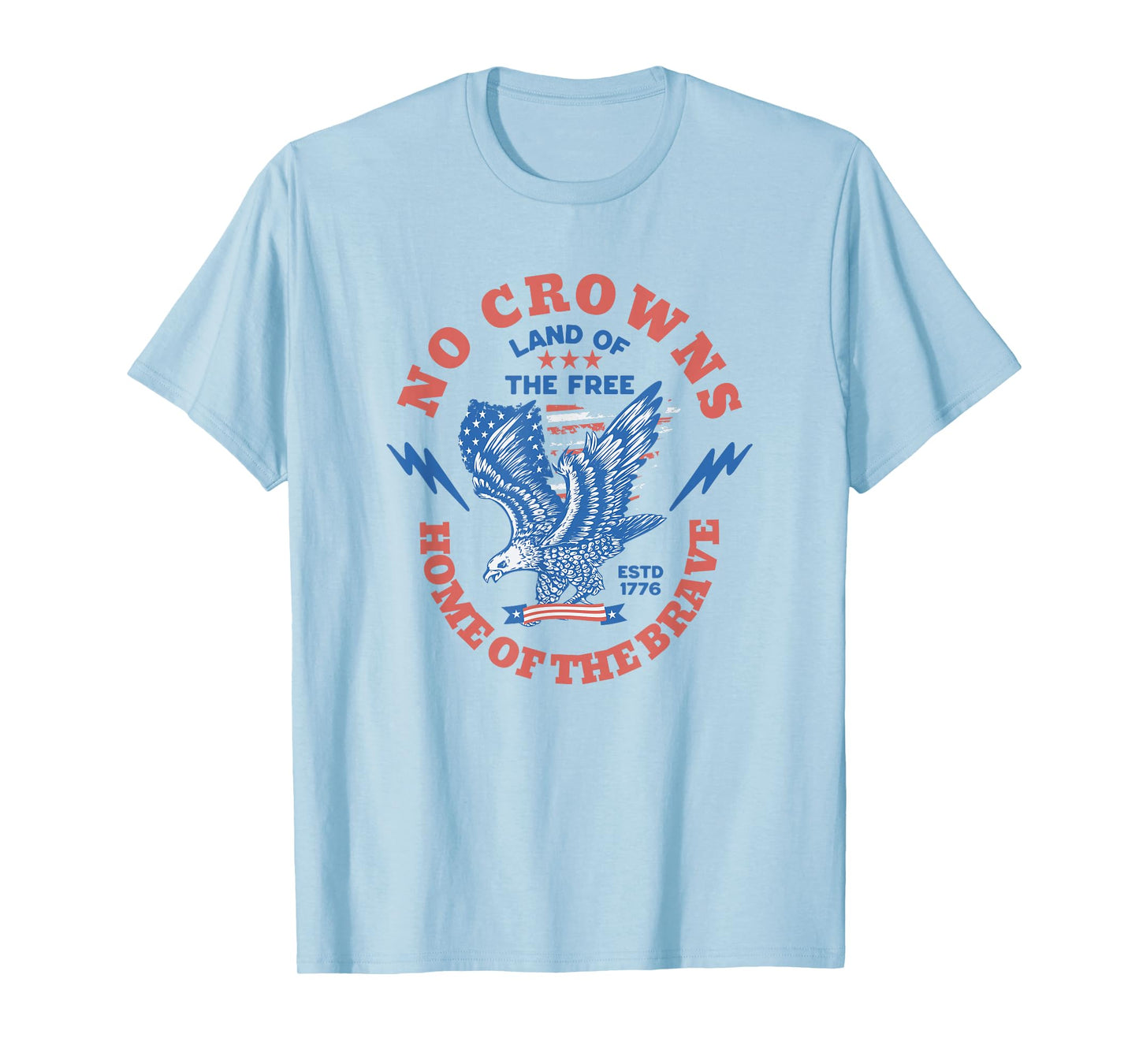 Vintage No Crowns Just Citizens Eagle Graphic No King T-Shirt