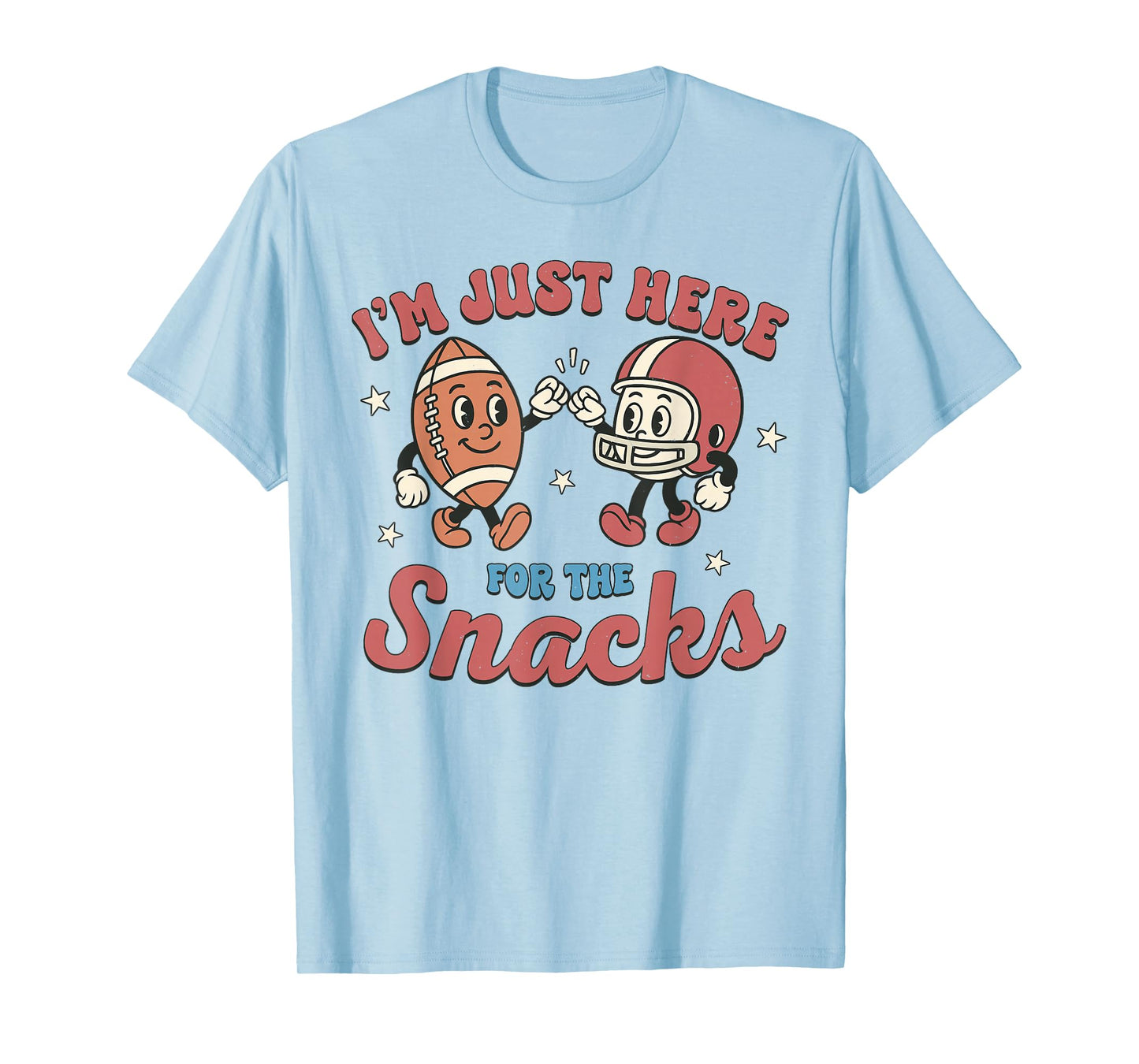 Retro I'm Just Here for The Snacks Cute Football Women Kids T-Shirt