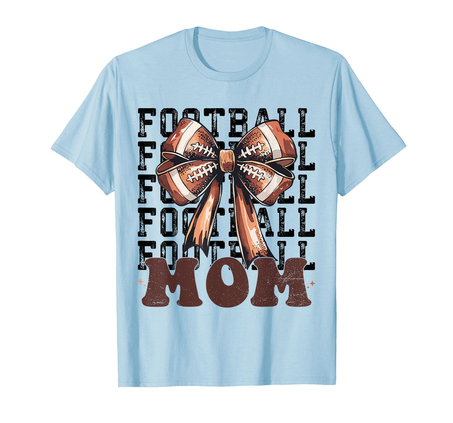 Cute Coquette Bow American Football Game Day Football Mom T-Shirt