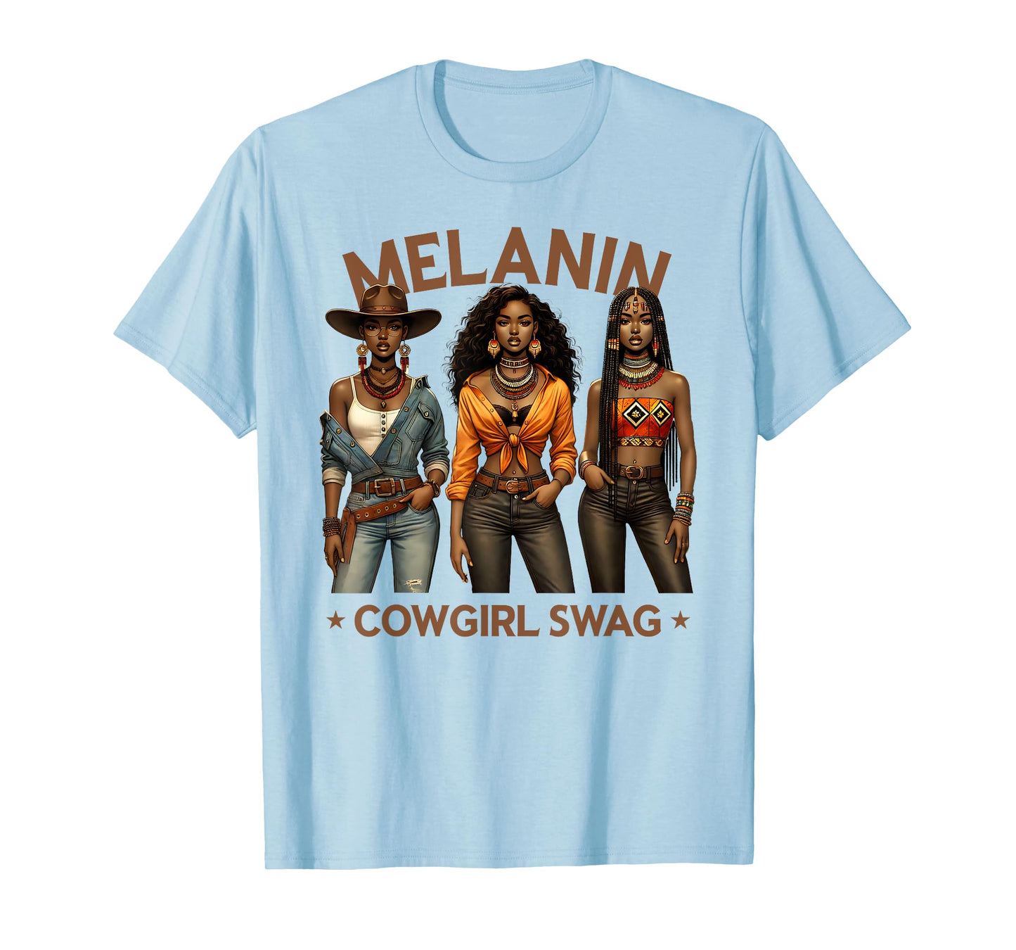 Melanin Cowgirls African Melanin Cowgirl Swag Black History T-Shirt
