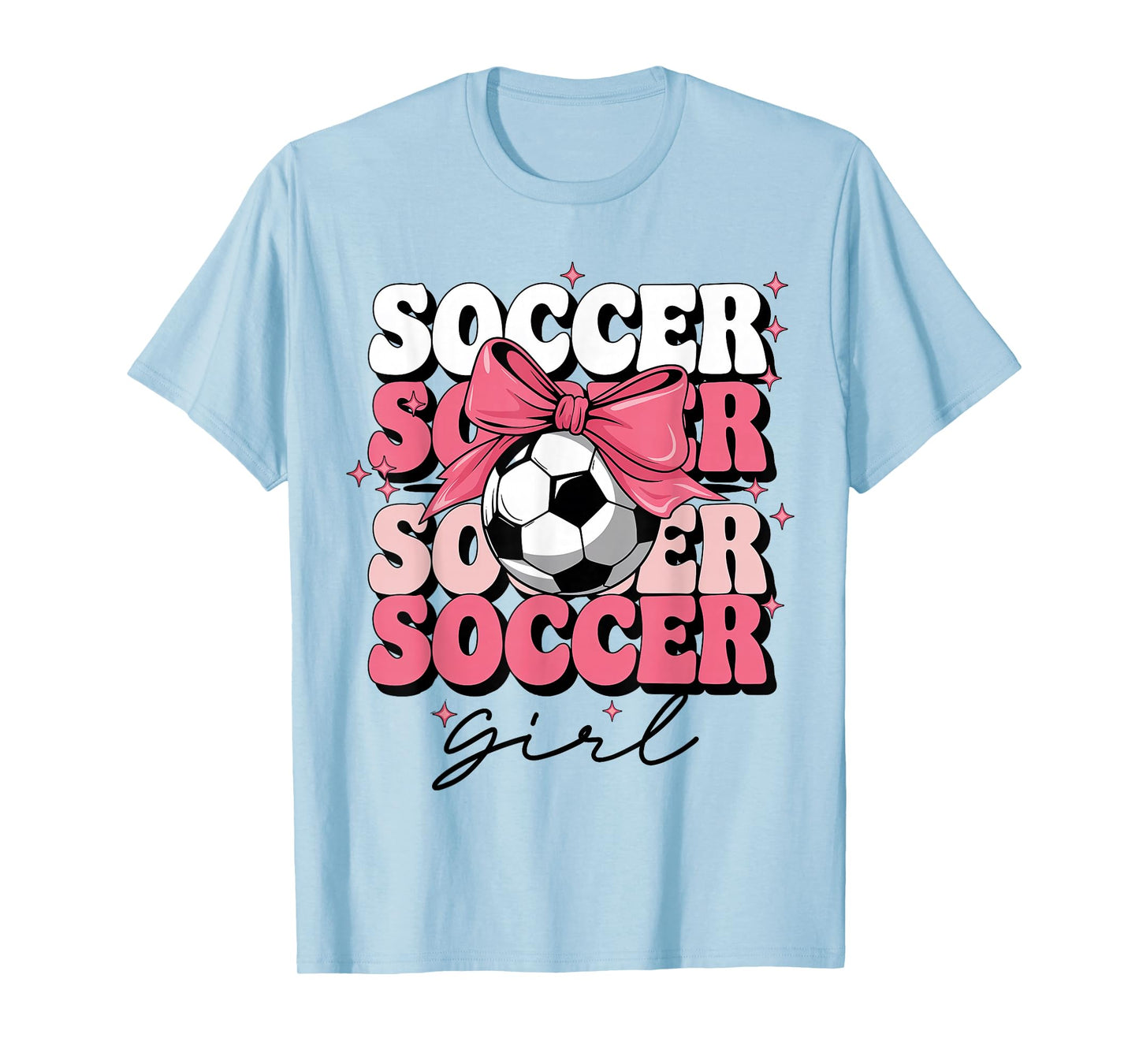 Groovy Soccer Girl Girls Coquette Bow Soccer T-Shirt