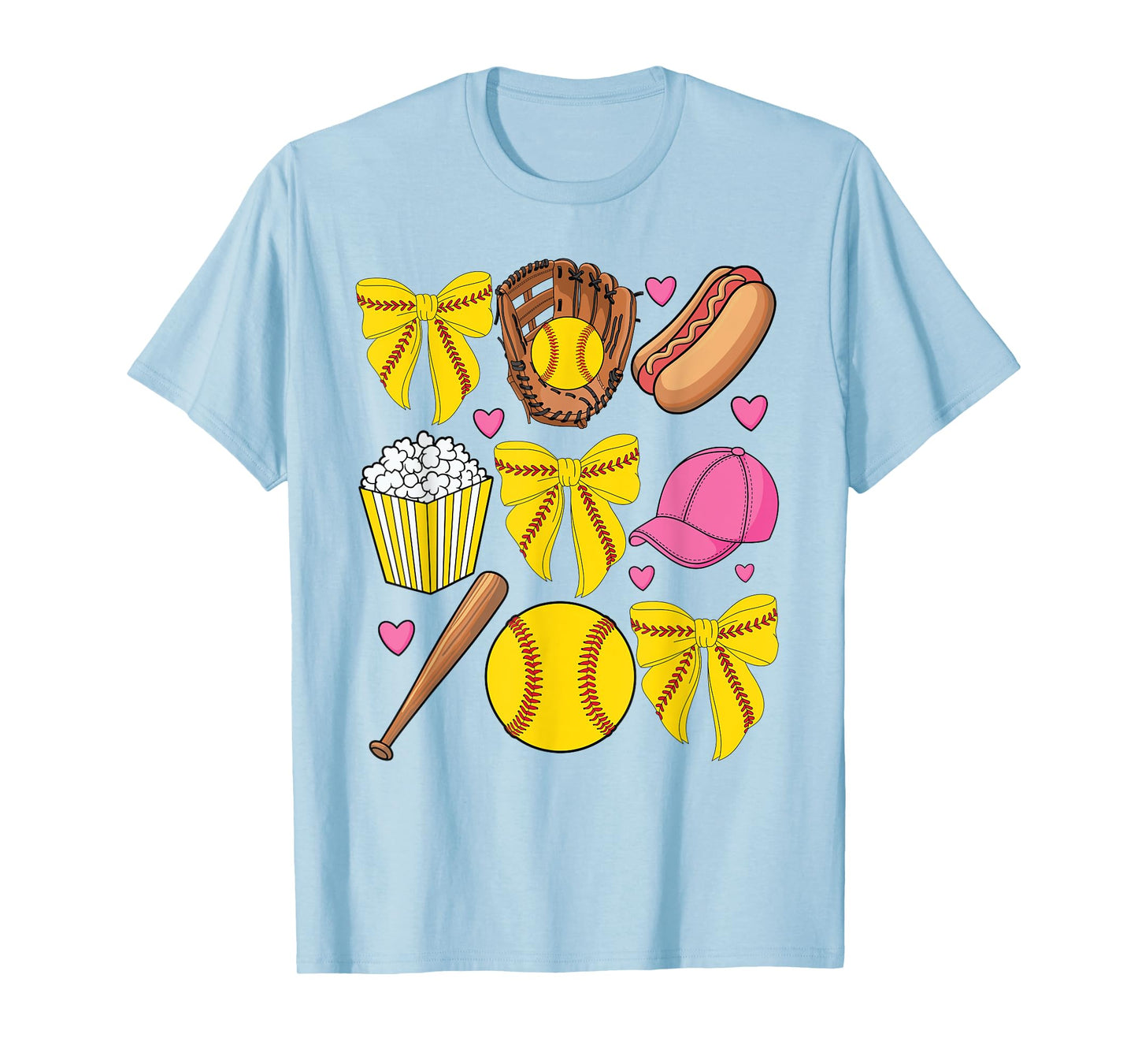 Softball Coquette Bow Softball Mom Mothers Day Women Mama T-Shirt