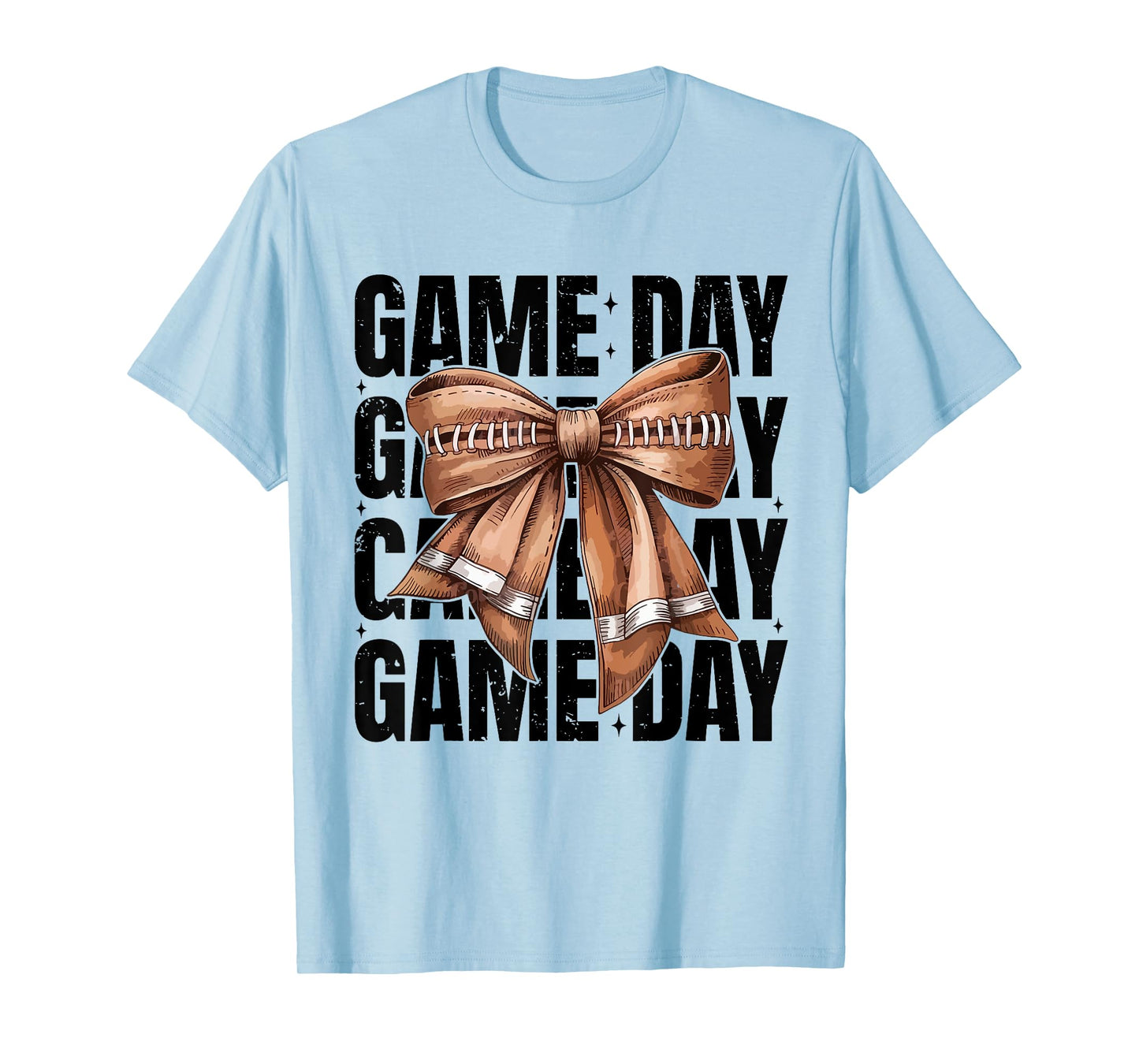 Vintage Game Day Football Season Coquette Bow Funny Sport T-Shirt