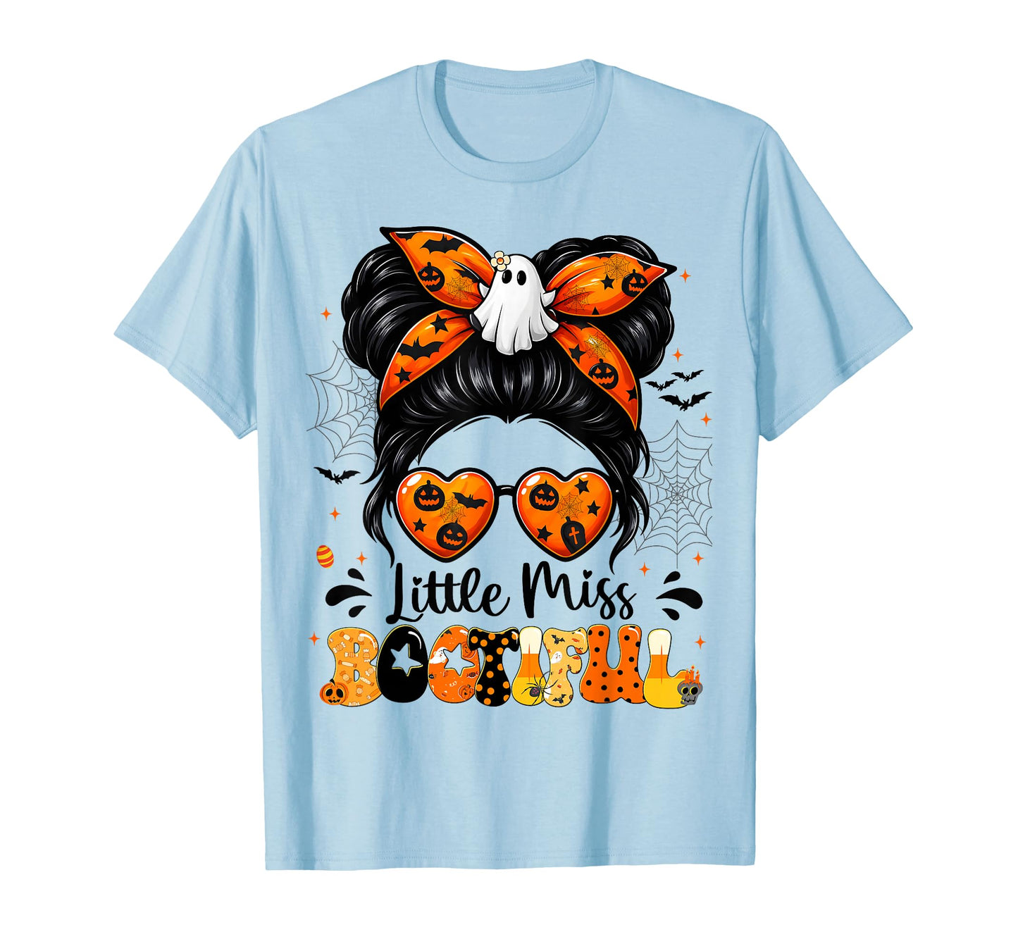 Little Miss Bootiful Messy Bun Halloween Costumes Girl Kid T-Shirt