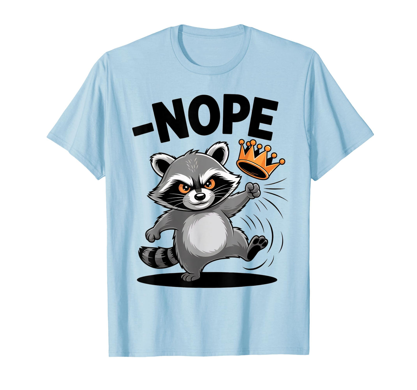 Vintage No Kings In America Funny Raccoon Kicking Crown T-Shirt