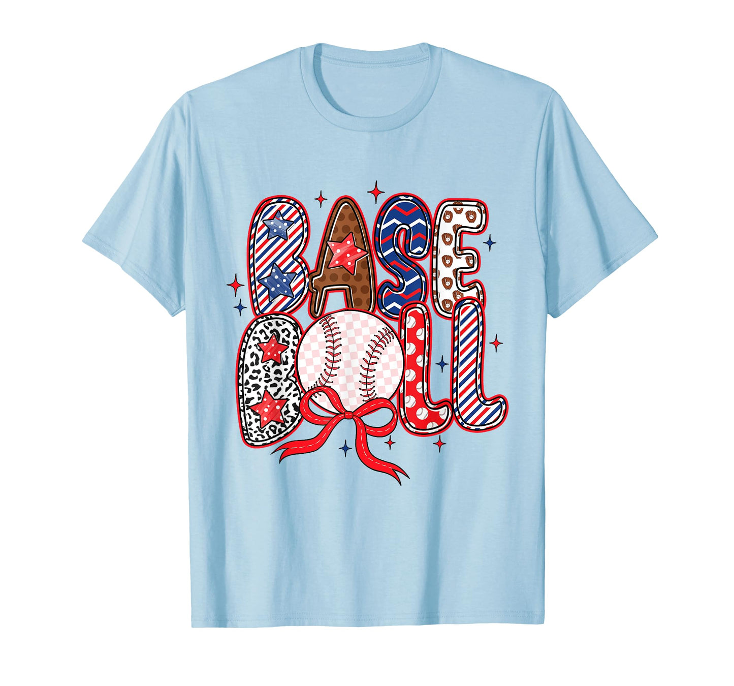 Coquette Bow Baseball Game Day Baseball Mom Mama Girls Kids T-Shirt