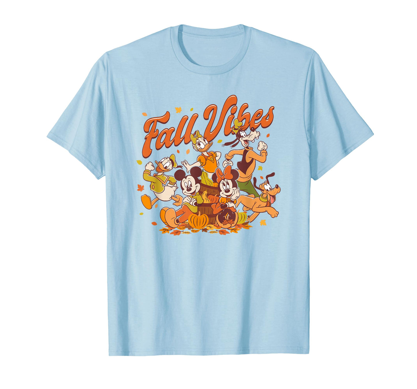 Disney Mickey & Friends Fall Vibes Group Shot Big Chest Logo T-Shirt