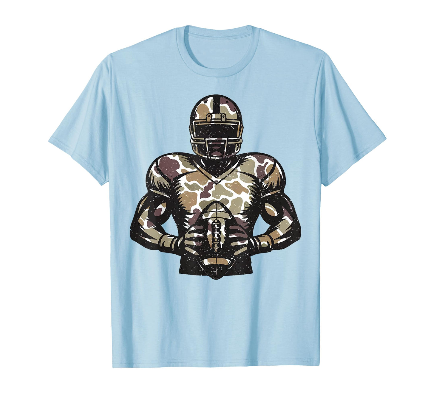 Camo Football Player Camouflage Game Day Touchdown Season T-Shirt