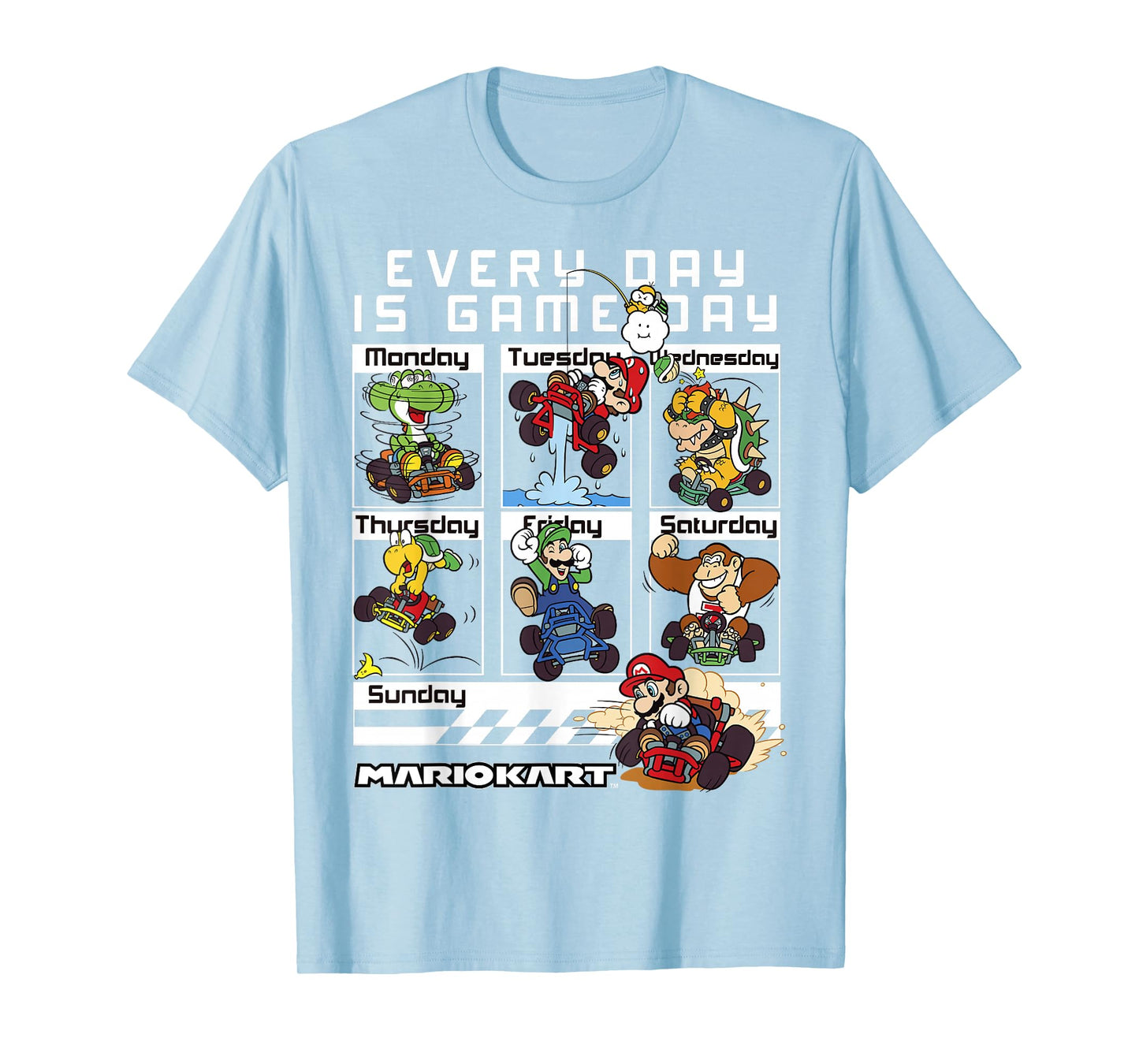 Mario Kart Everyday Is Game Day Group Shot Graphic T-Shirt T-Shirt