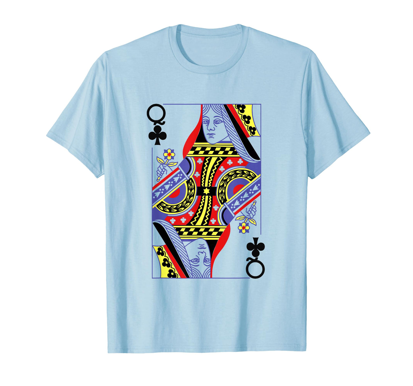 Queen Of Clubs Royal Flush Costume Halloween Playing Cards T-Shirt