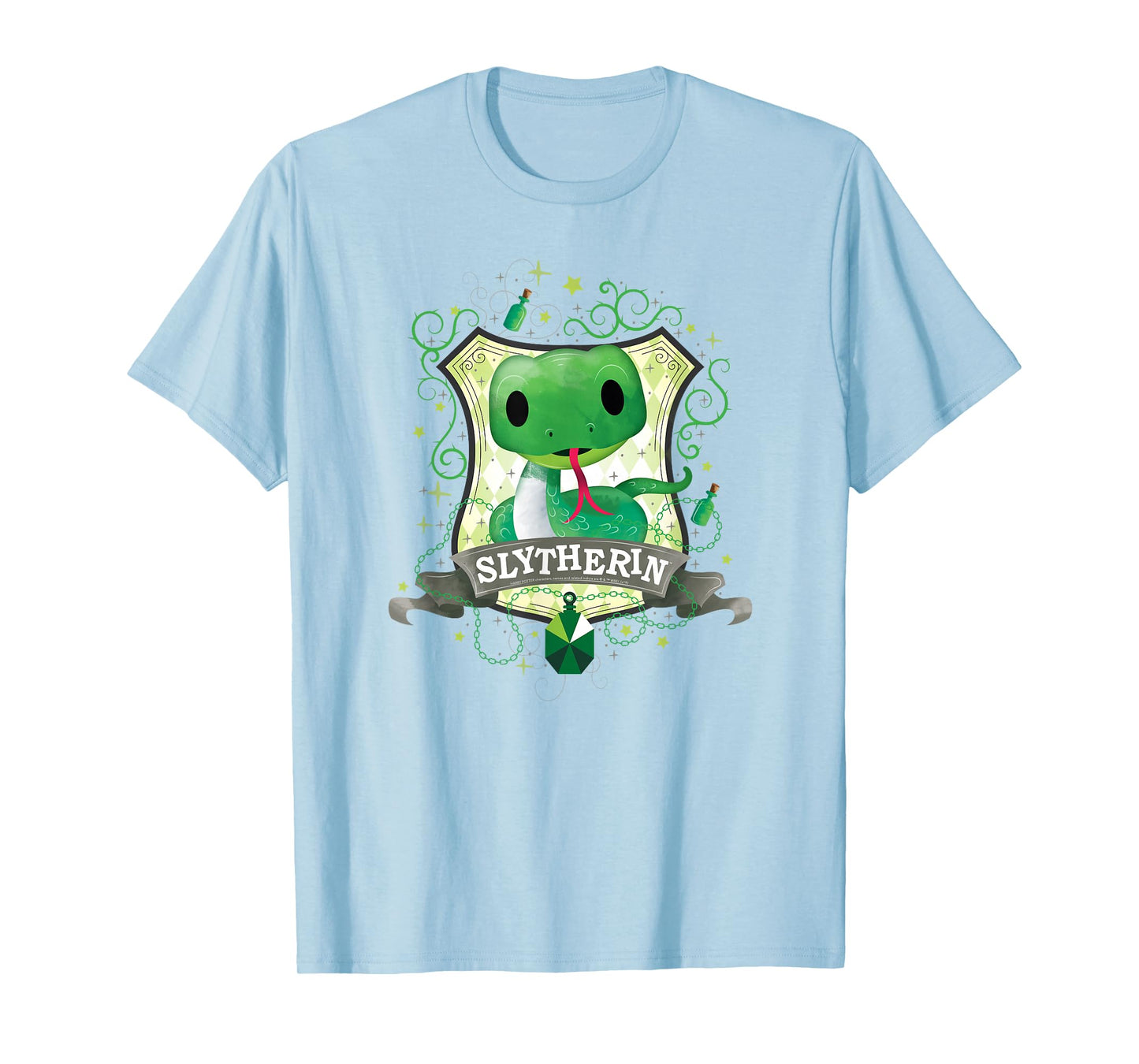 Harry Potter Watercolor Slytherin Crest T-Shirt