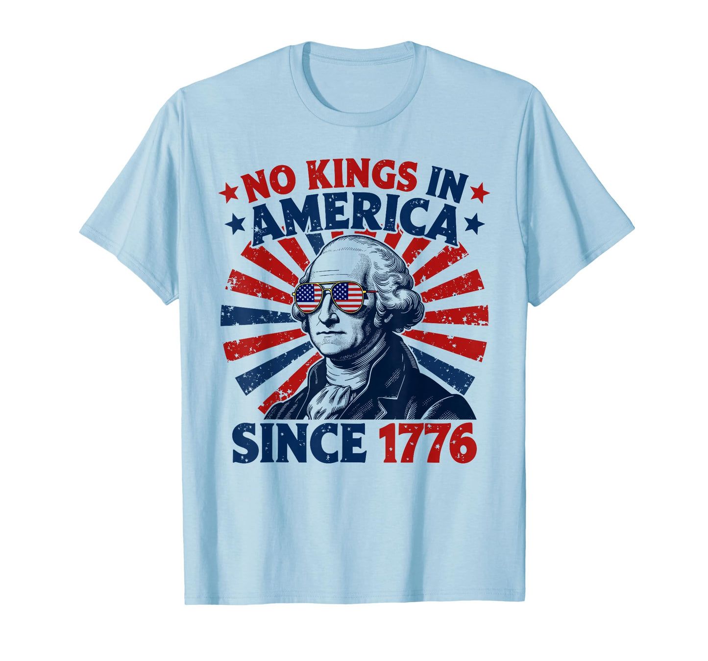 No Kings in America Since 1776 Distressed Flag USA Vintage T-Shirt