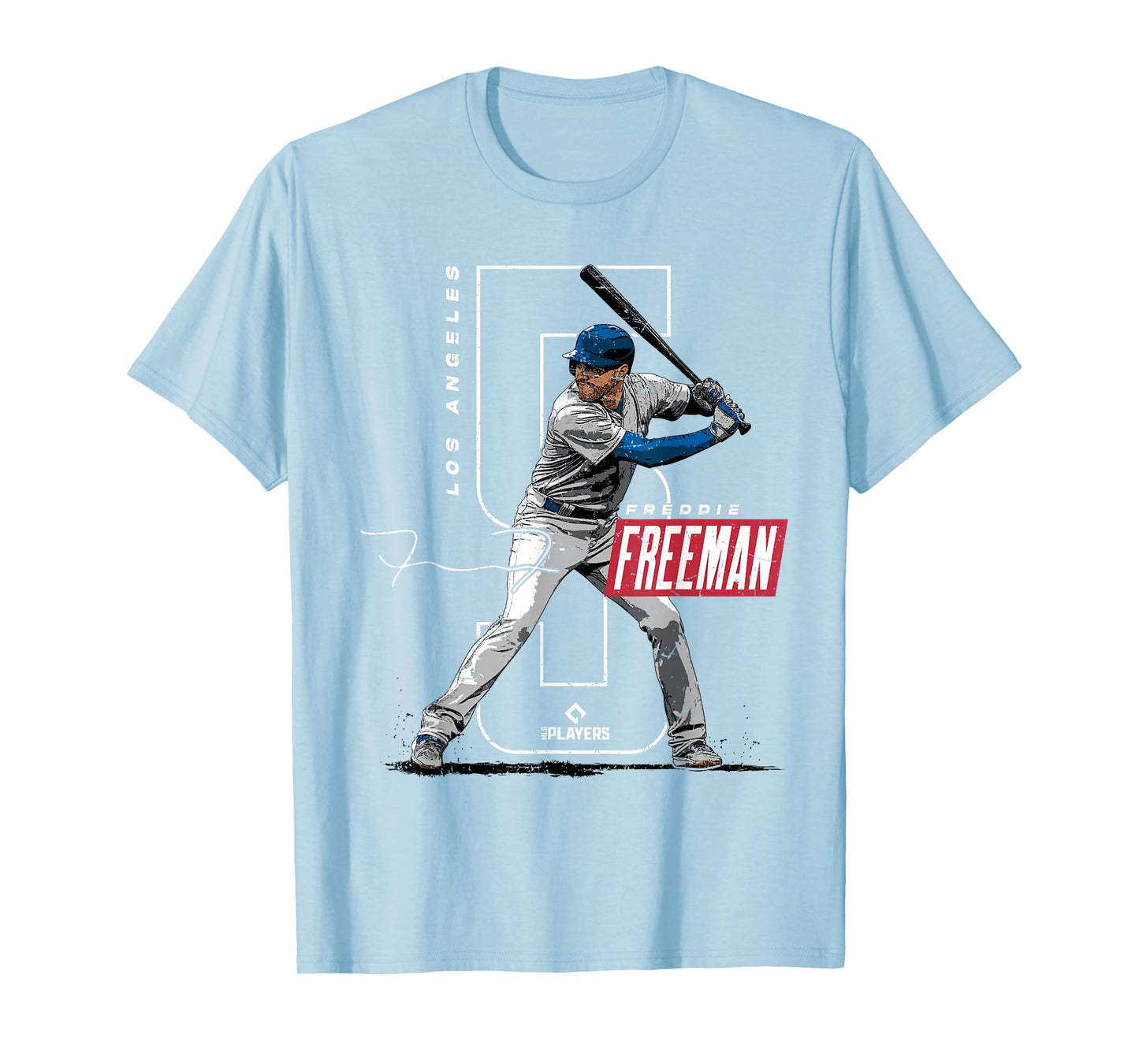 License Champs Freddie Freeman | Los Angeles Baseball Players | MLBFRE3002 T-Shirt, Small, Blue