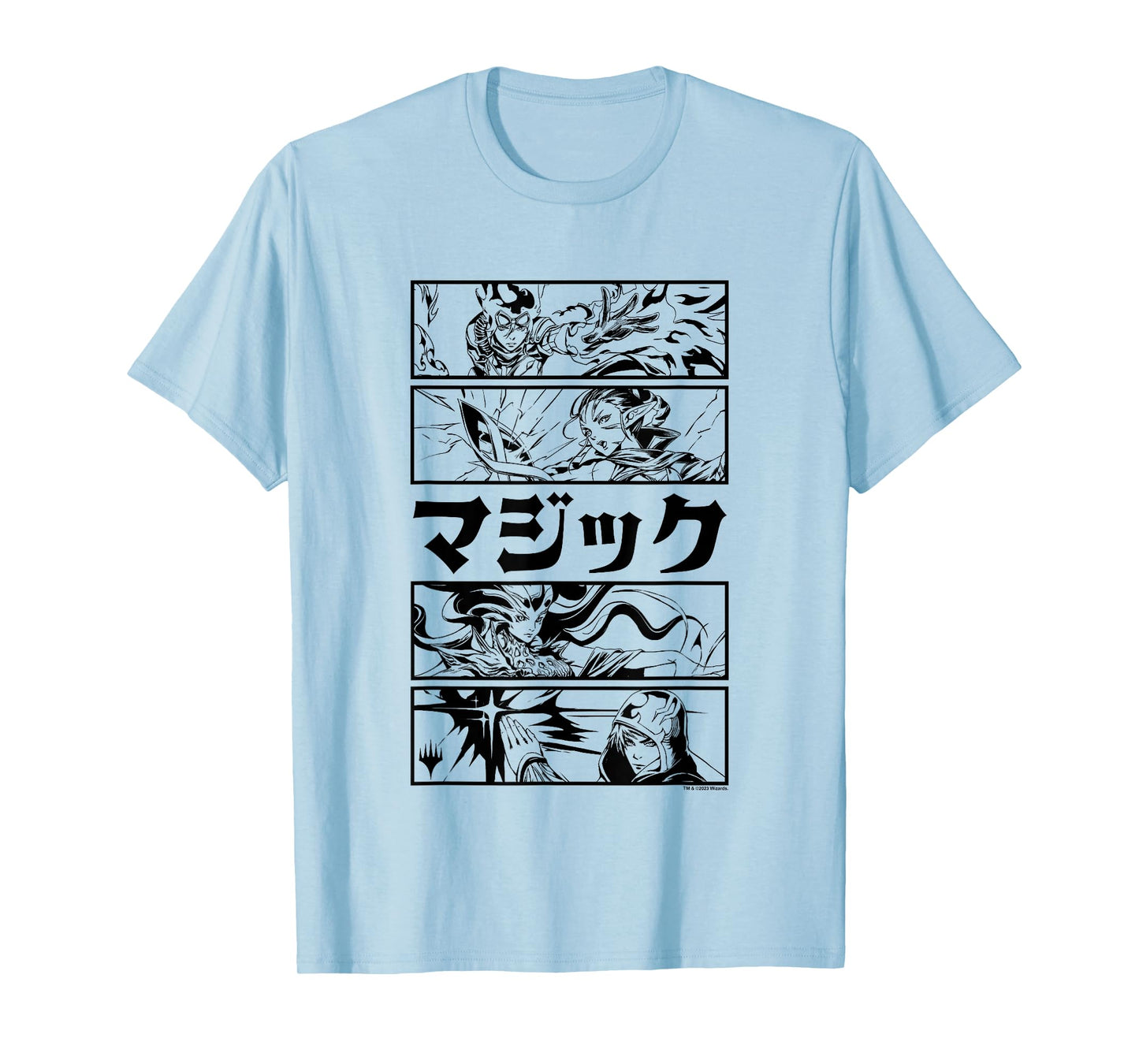Magic: The Gathering Planeswalker Black & White Kanji Panels T-Shirt