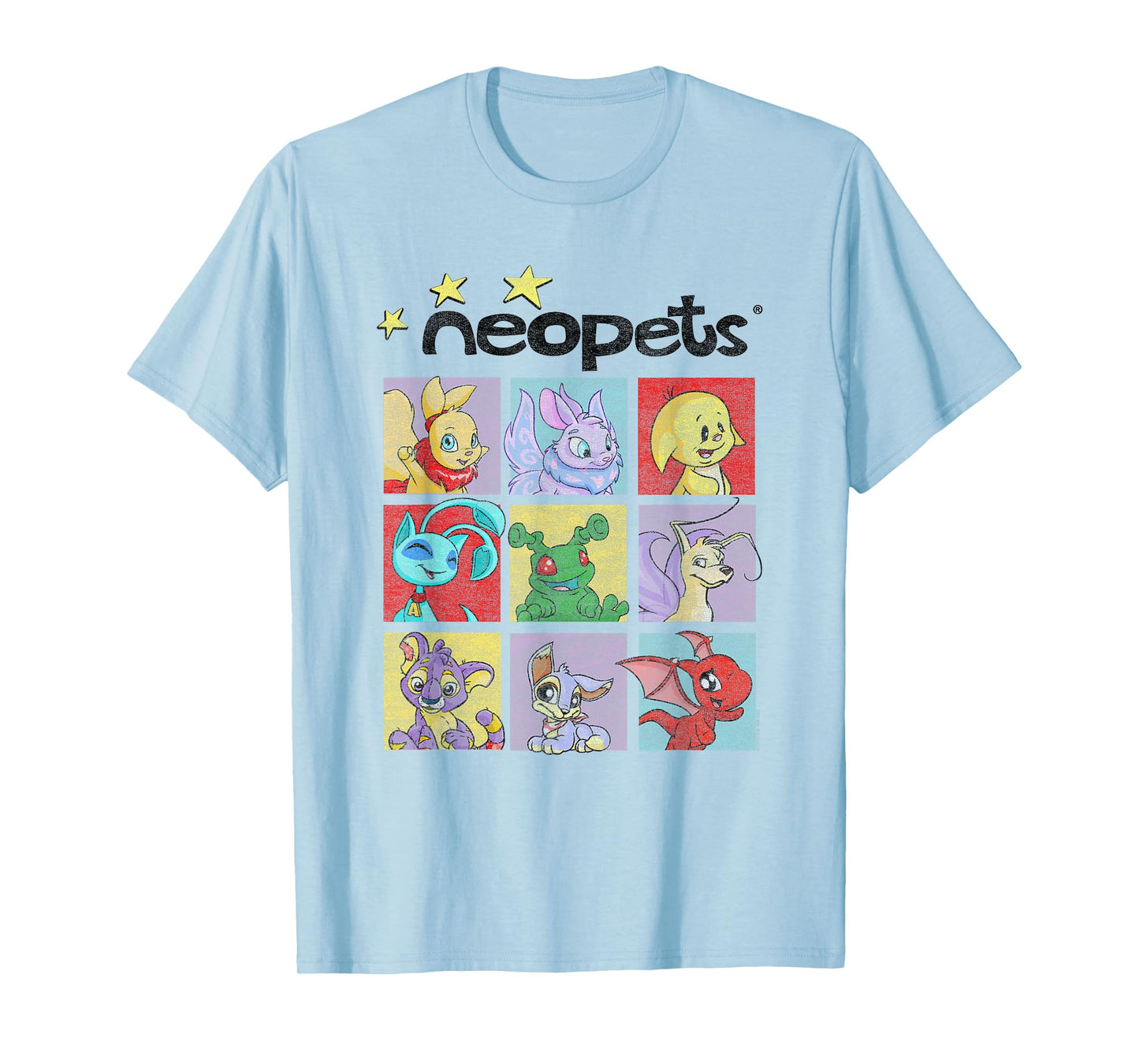 Neopets Pop Art Colorful Character Grid Retro Virtual Pets T-Shirt