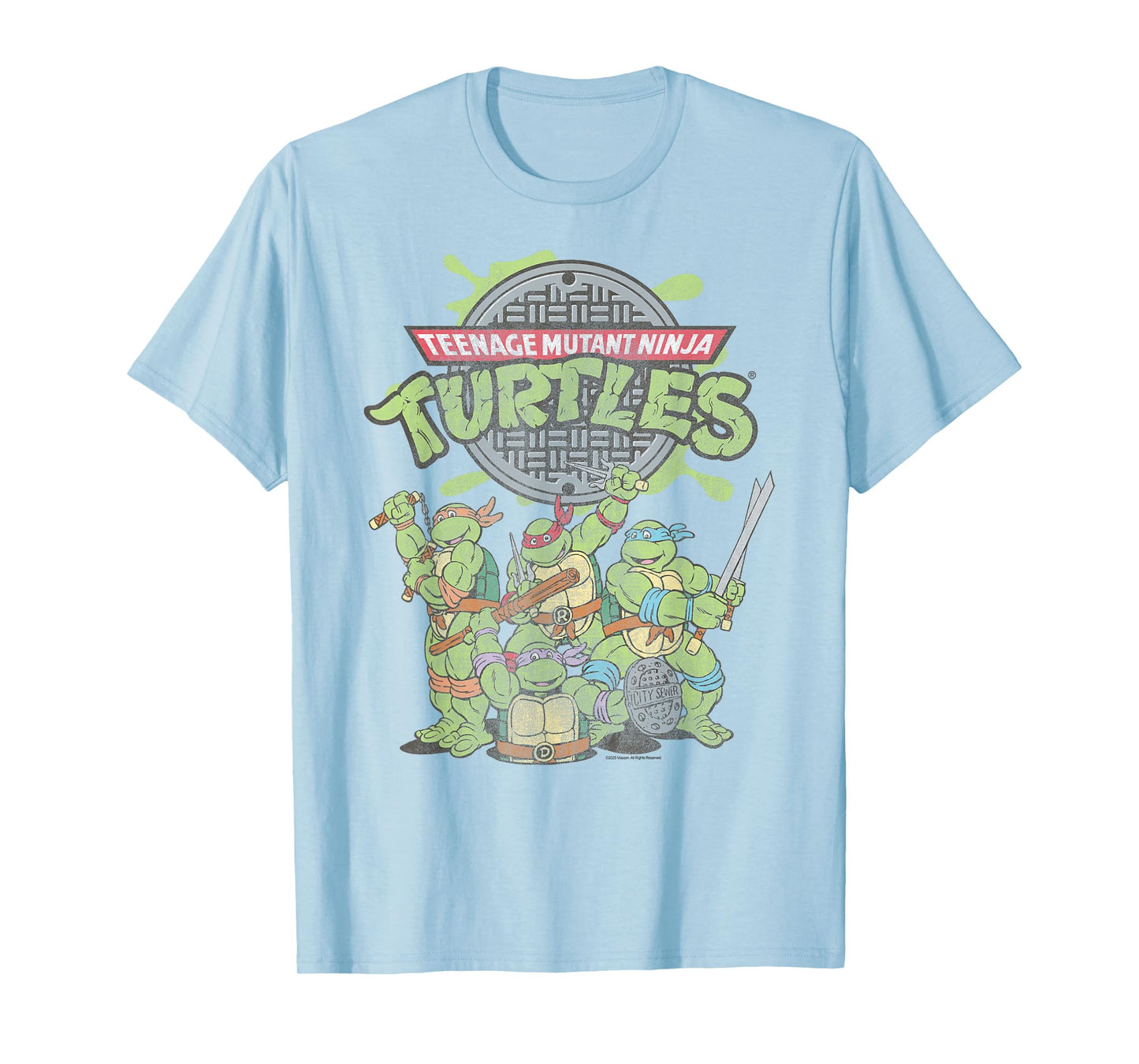 Teenage Mutant Ninja Turtles Sewer Logo and Turtles Retro T-Shirt