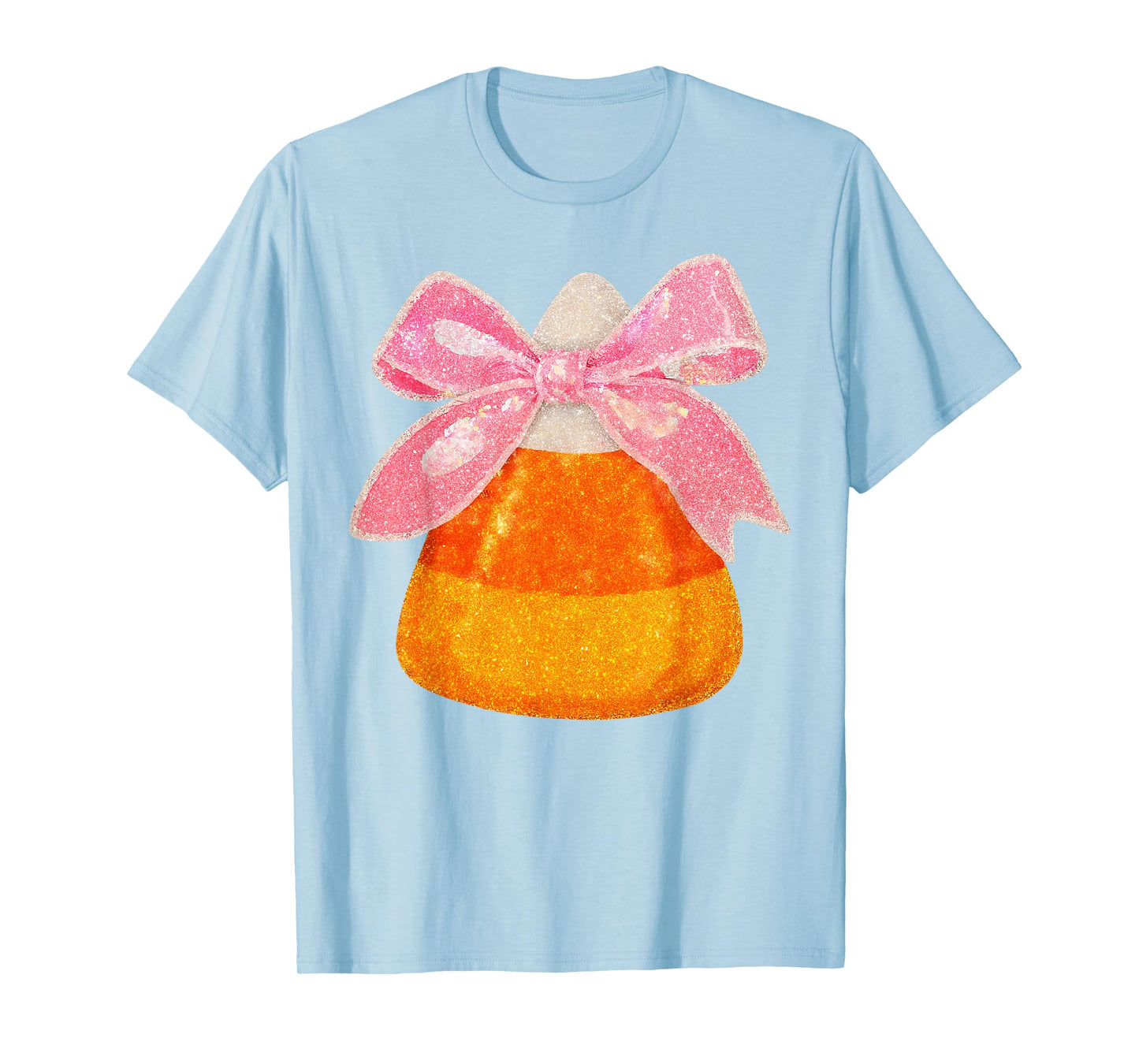 Halloween Candy Corn Coquette Bow Spooky Season Women Girls T-Shirt