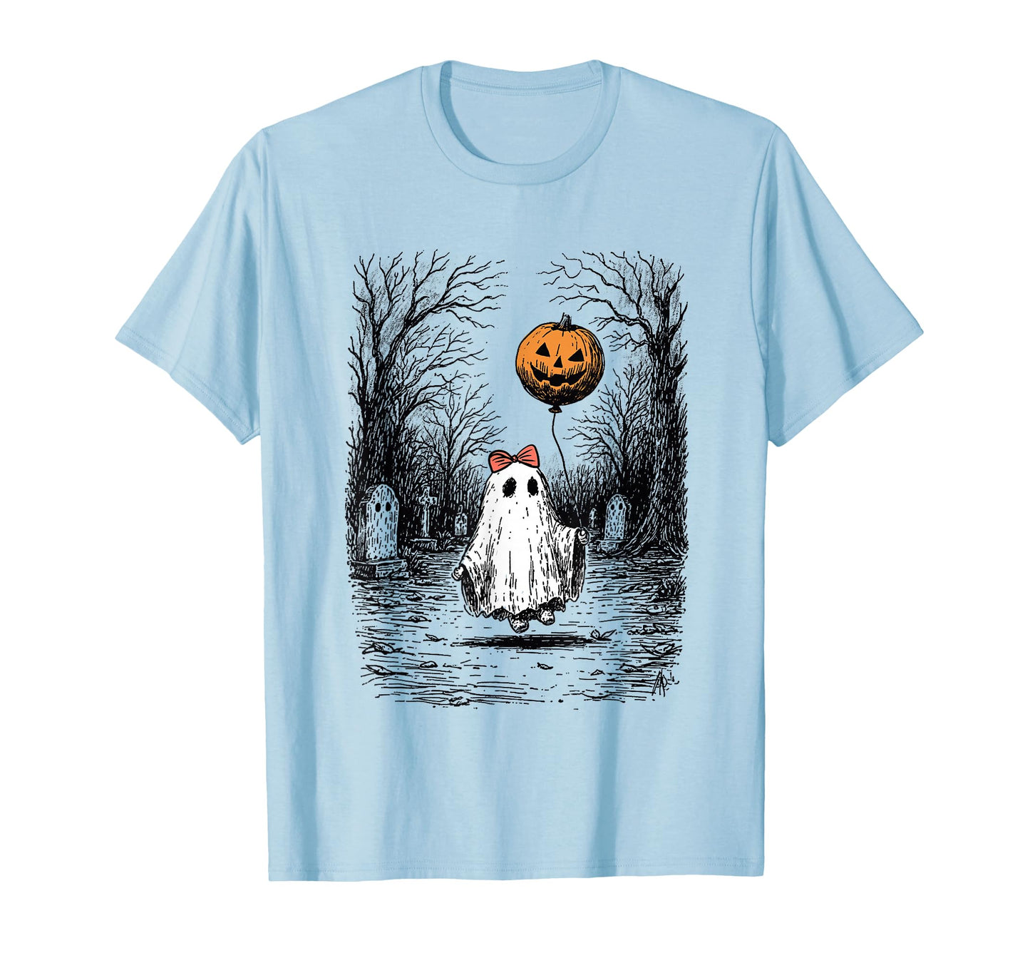 Horror Halloween Ghost Fall Pumpkin Spooky Season Women T-Shirt