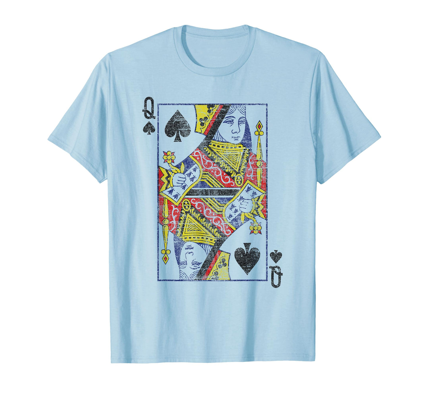 Lady of Spades Playing Cards Costume Poker Distressed T-Shirt