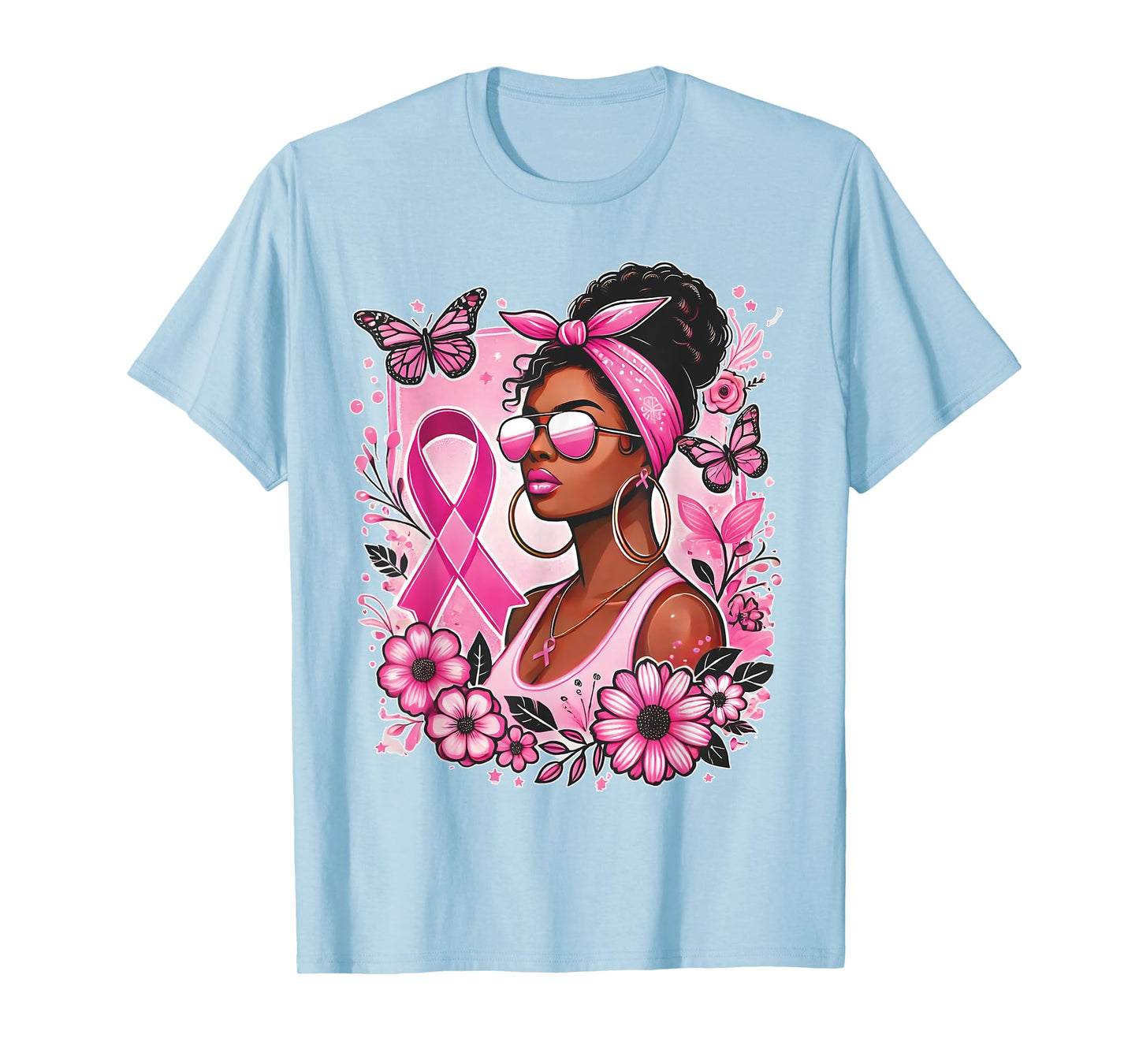 Breast cancer awareness Wear Pink African American support T-Shirt