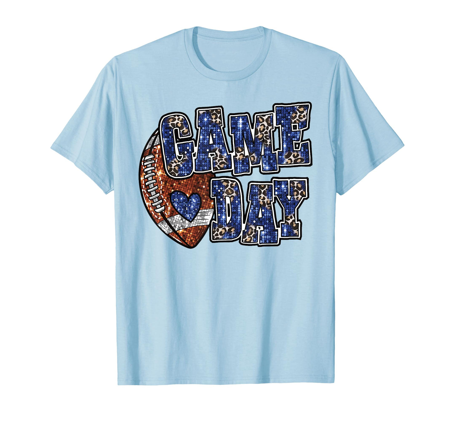 Game Day Leopard Football Bling Bling Football Lover T-Shirt