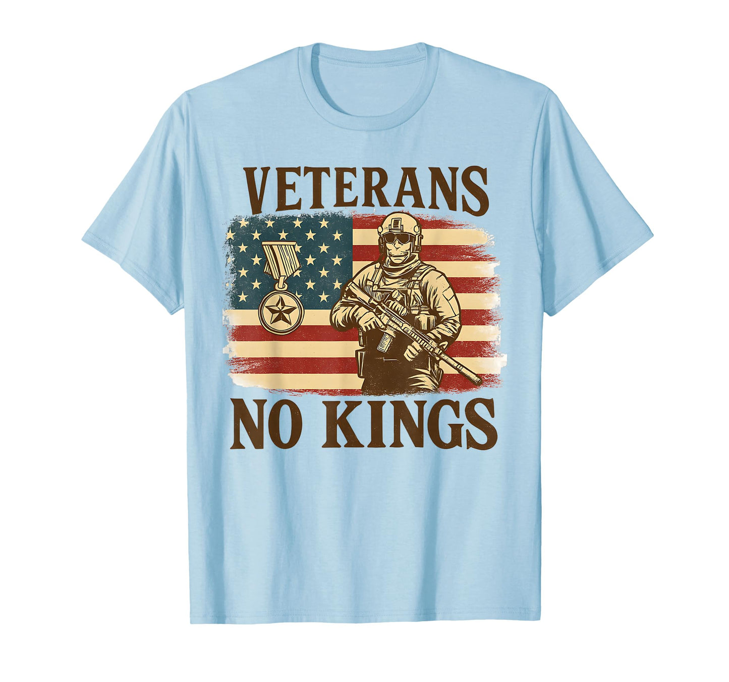 No Kings Veterans Shirts Men Patriotic America Flag No Kings T-Shirt