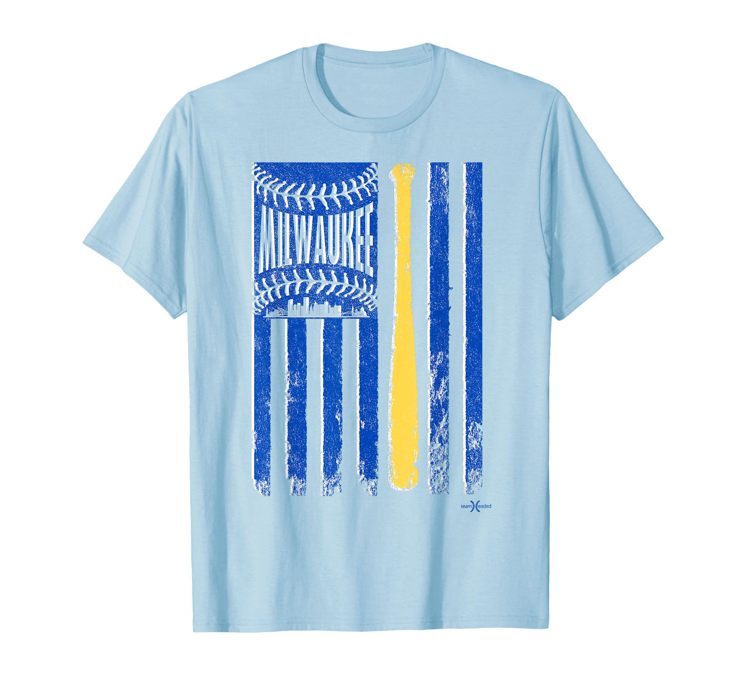 Classic Milwaukee Baseball Flag | Patriotic Baseball Women Kids Men T-Shirt