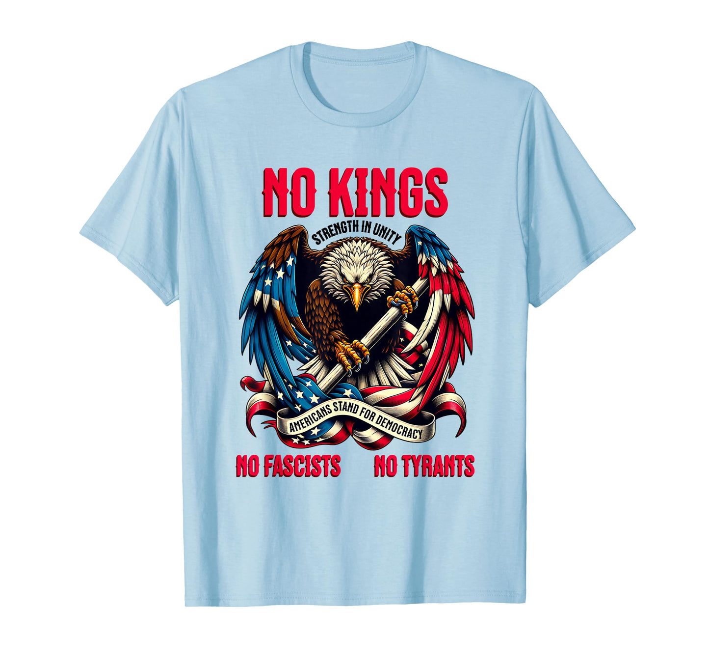 No Kings in America Stand Pro Democracy Protest Tyranny USA T-Shirt