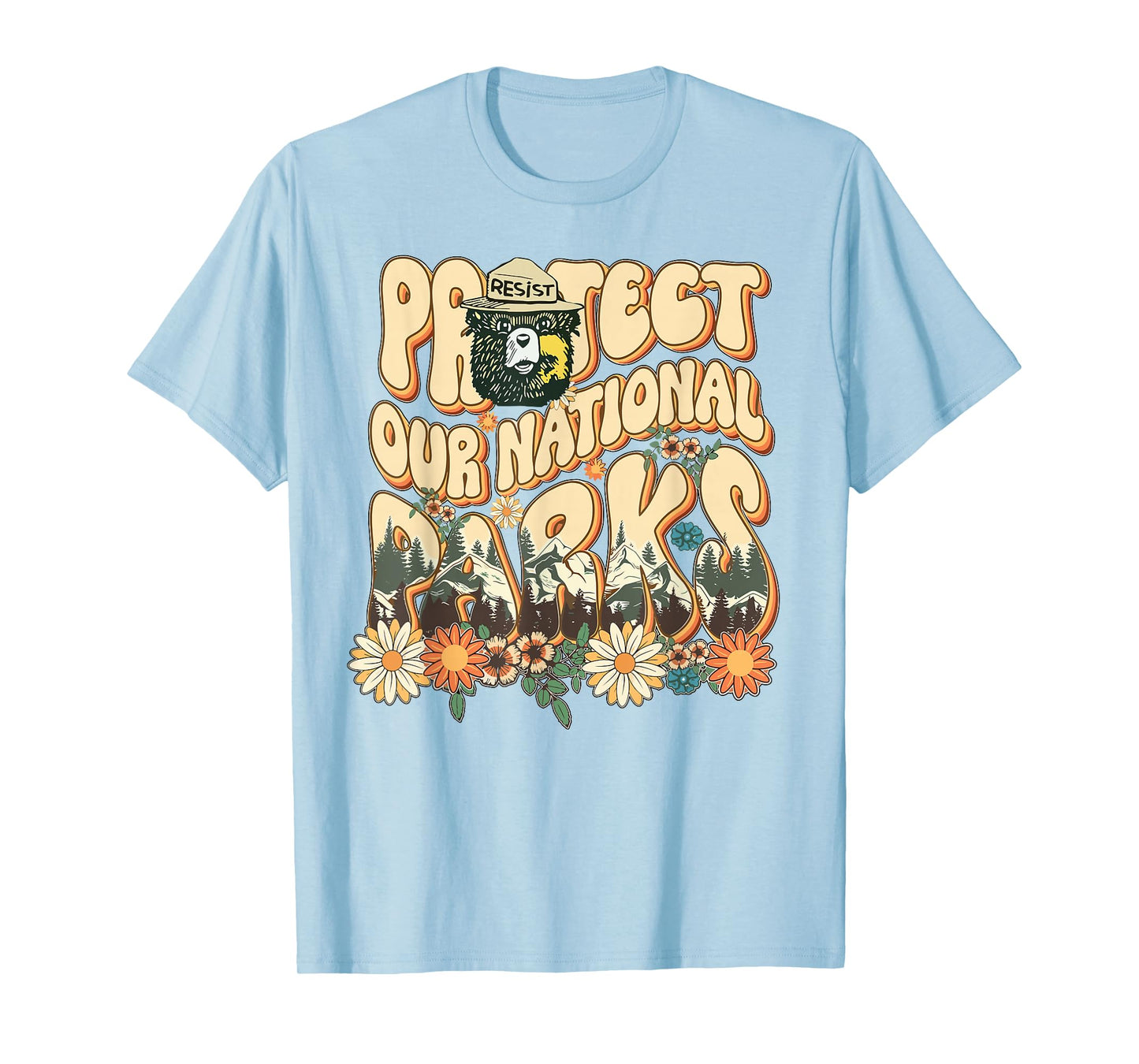 Floral Protect Our National Parks Retro Nature Conservation T-Shirt