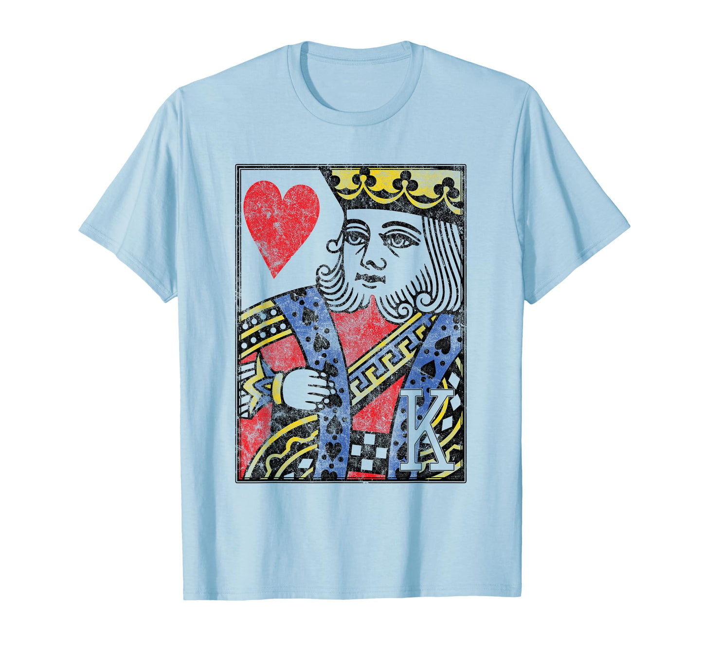 King of Hearts Vintage Look Distressed Playing Card T-Shirt