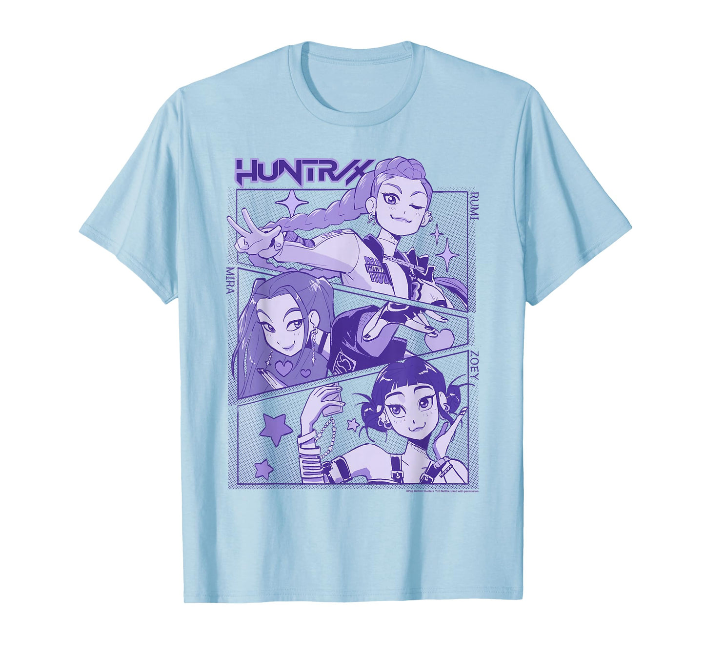 Kpop Demon Hunters Halloween Huntrix Cute Manhwa Panels T-Shirt