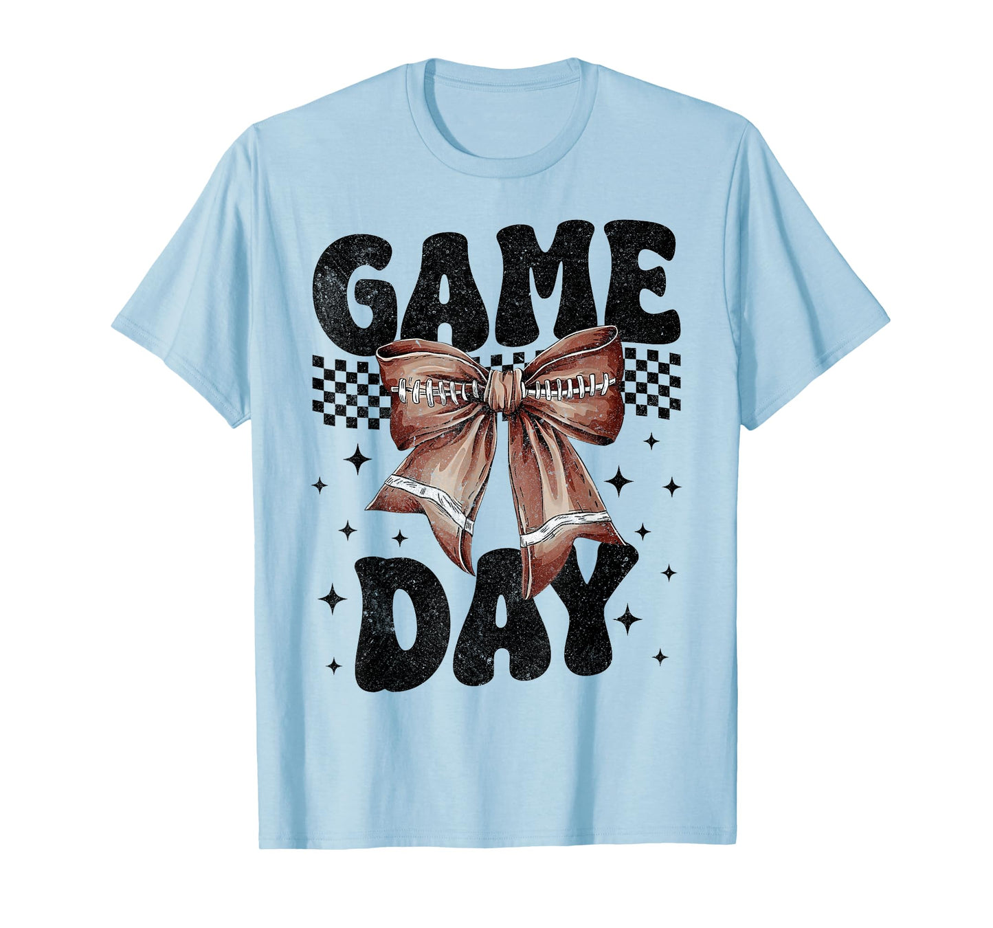 Coquette Football Bow Game Day Touchdown Seasons Girls Women T-Shirt