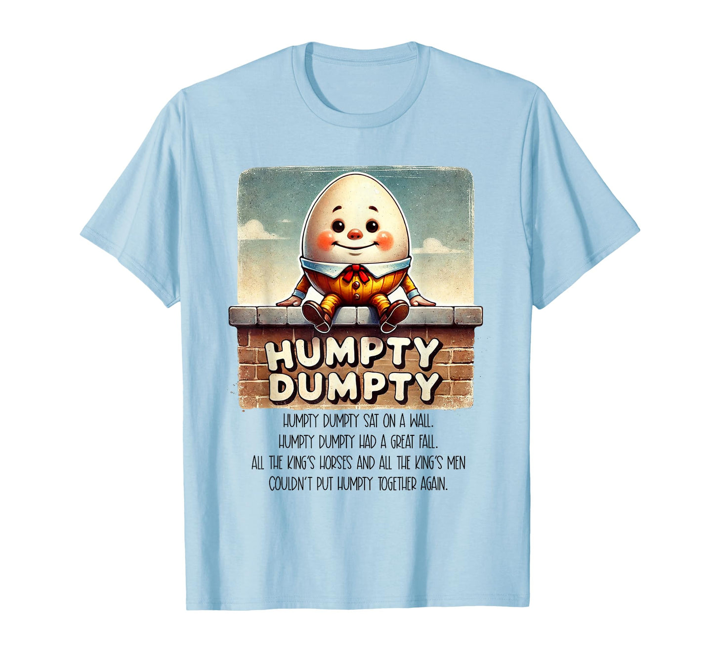 Humpty Dumpty Kids Nursery Rhyme Retro Humpty Dumpty Poem T-Shirt