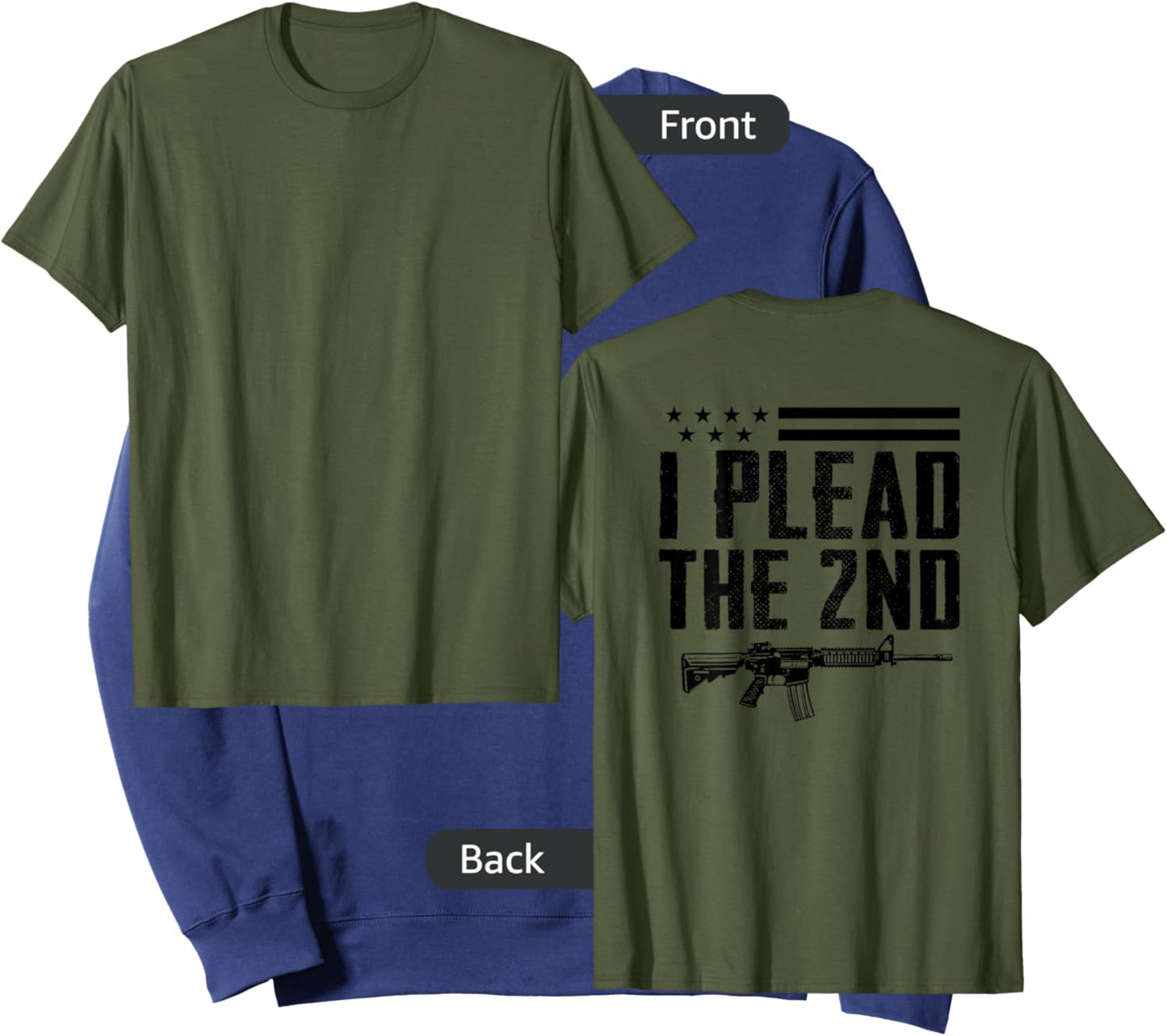I Plead The 2nd Amendment - Pro Gun AR15 Rifle - ON BACK Sweatshirt - Sweatshirt | Navy