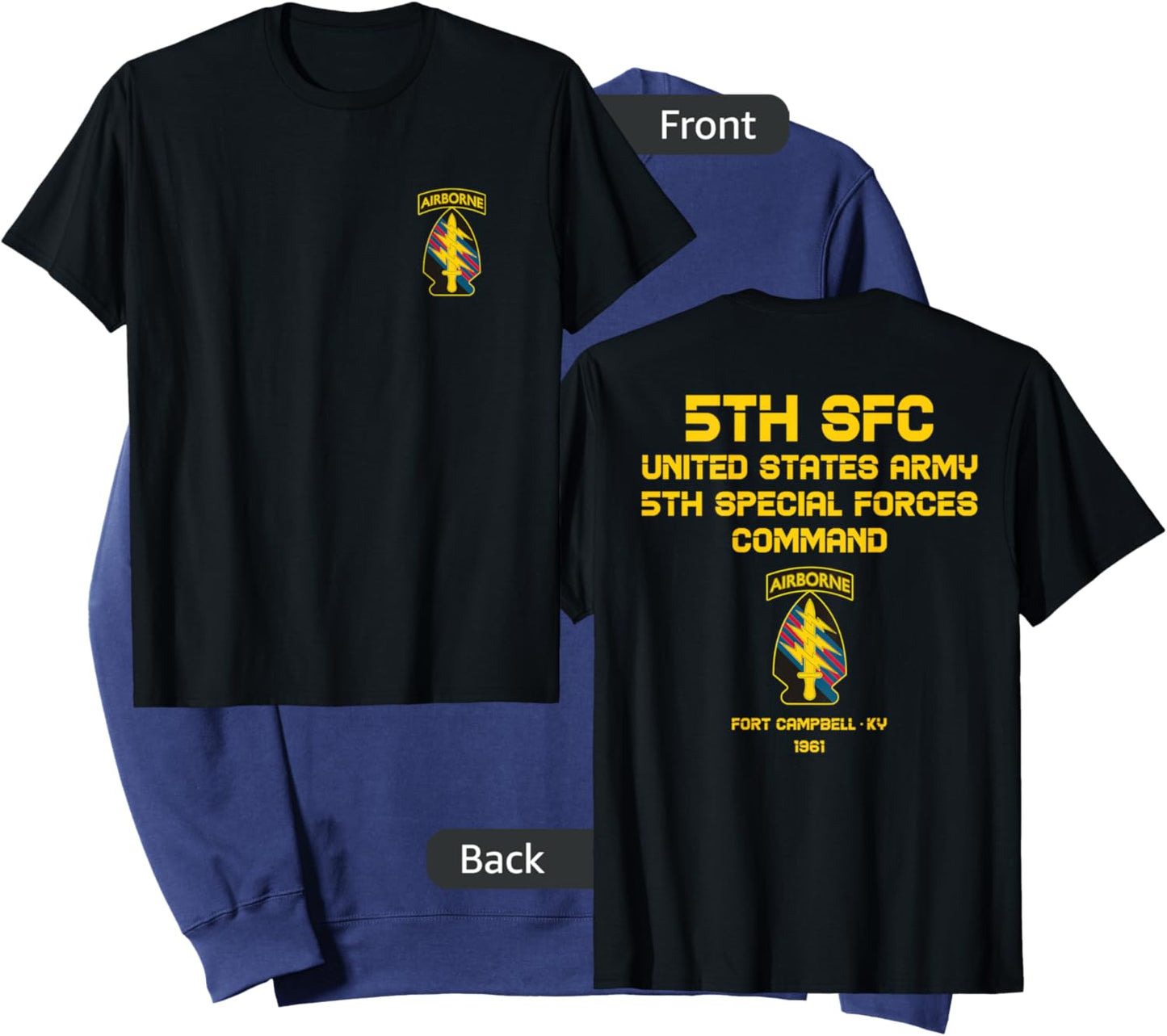 US Army 5th Special Forces Command Airborne USA Paratrooper Sweatshirt - Sweatshirt | Navy