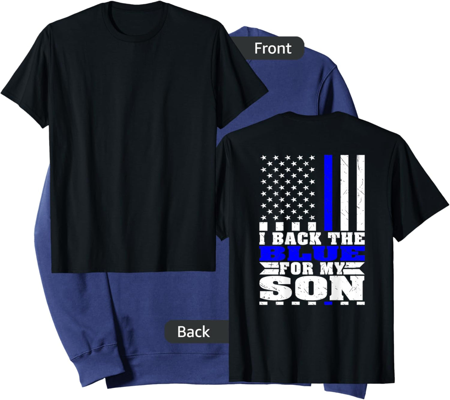 I Back The Blue For My Son Proud Police Mom Dad Cop's Parent Sweatshirt - Sweatshirt | Navy