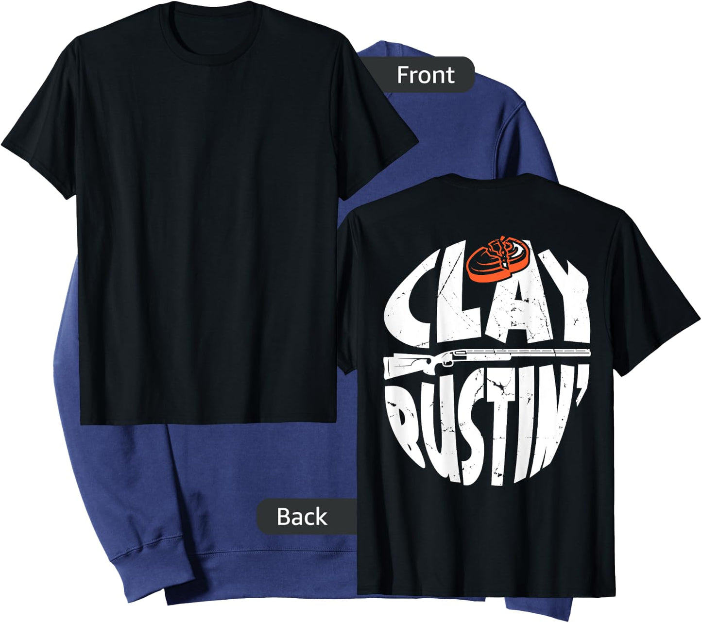 Trap Shooting Costume Gun Stuff Clay Bustin´ BACK PRINT Sweatshirt - Sweatshirt | Navy