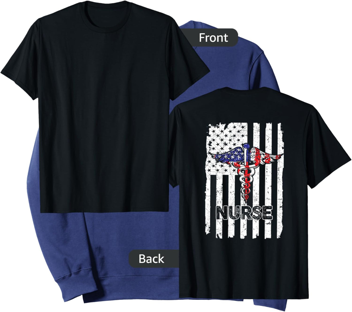 Vintage Nurse Nursing American Flag Patriotic 4th of July Sweatshirt - Sweatshirt | Navy
