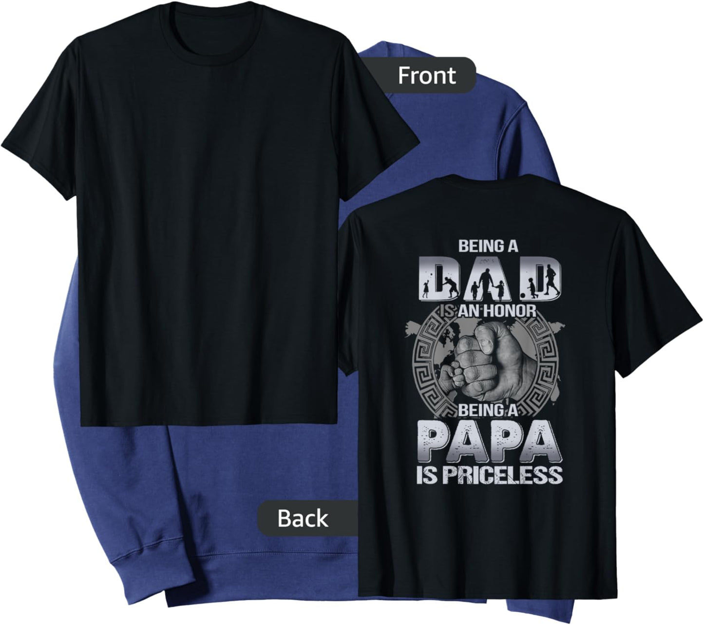 Being a dad is an honor being a papa is priceless ON BACK Sweatshirt - Sweatshirt | Navy
