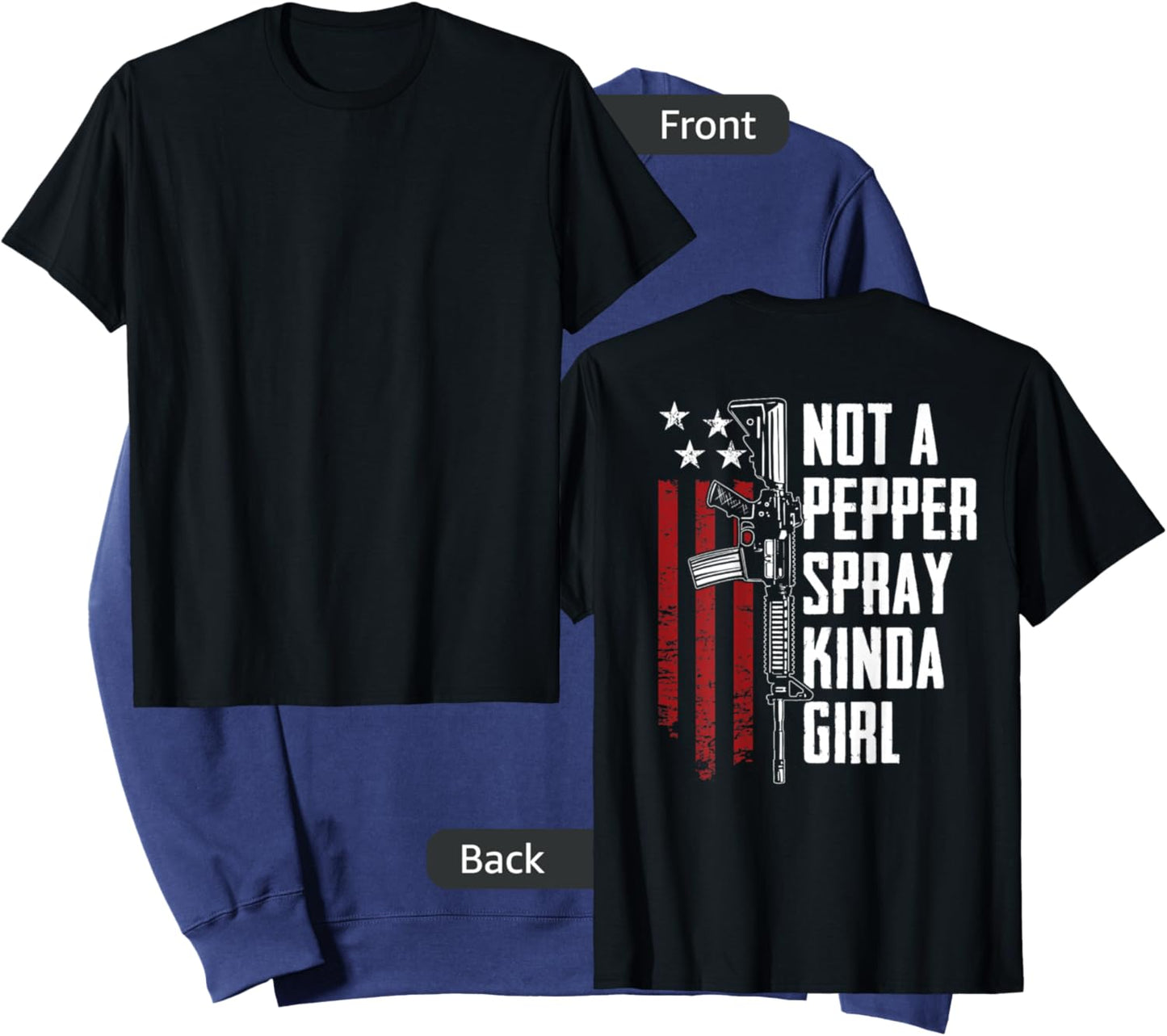 Not A Pepper Spray Kinda Girl Women 2nd Amendment - ON BACK Sweatshirt - Sweatshirt | Navy