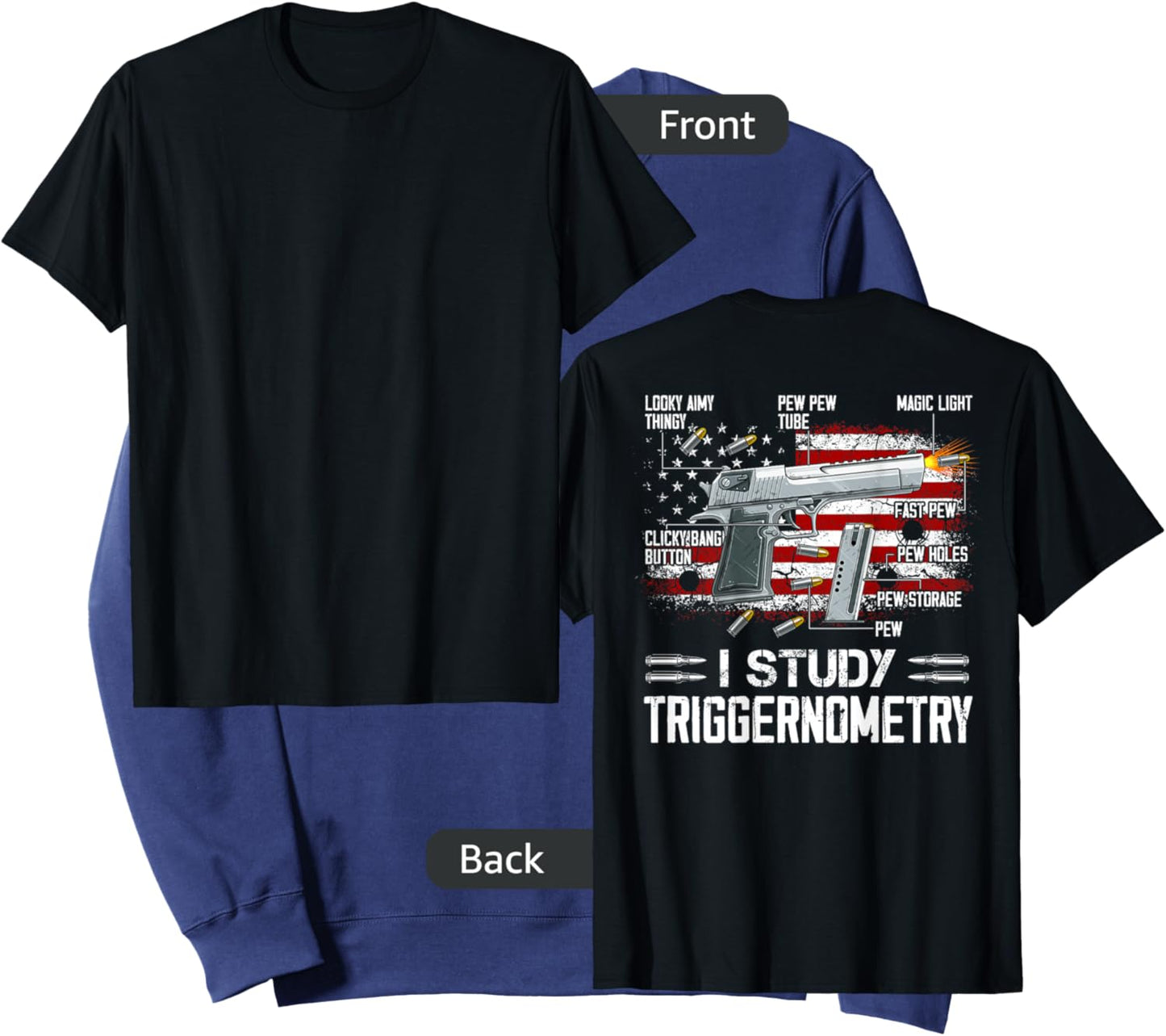 I Study Triggernometry Pro Guns Trigonometry Math on back Sweatshirt - Sweatshirt | Navy