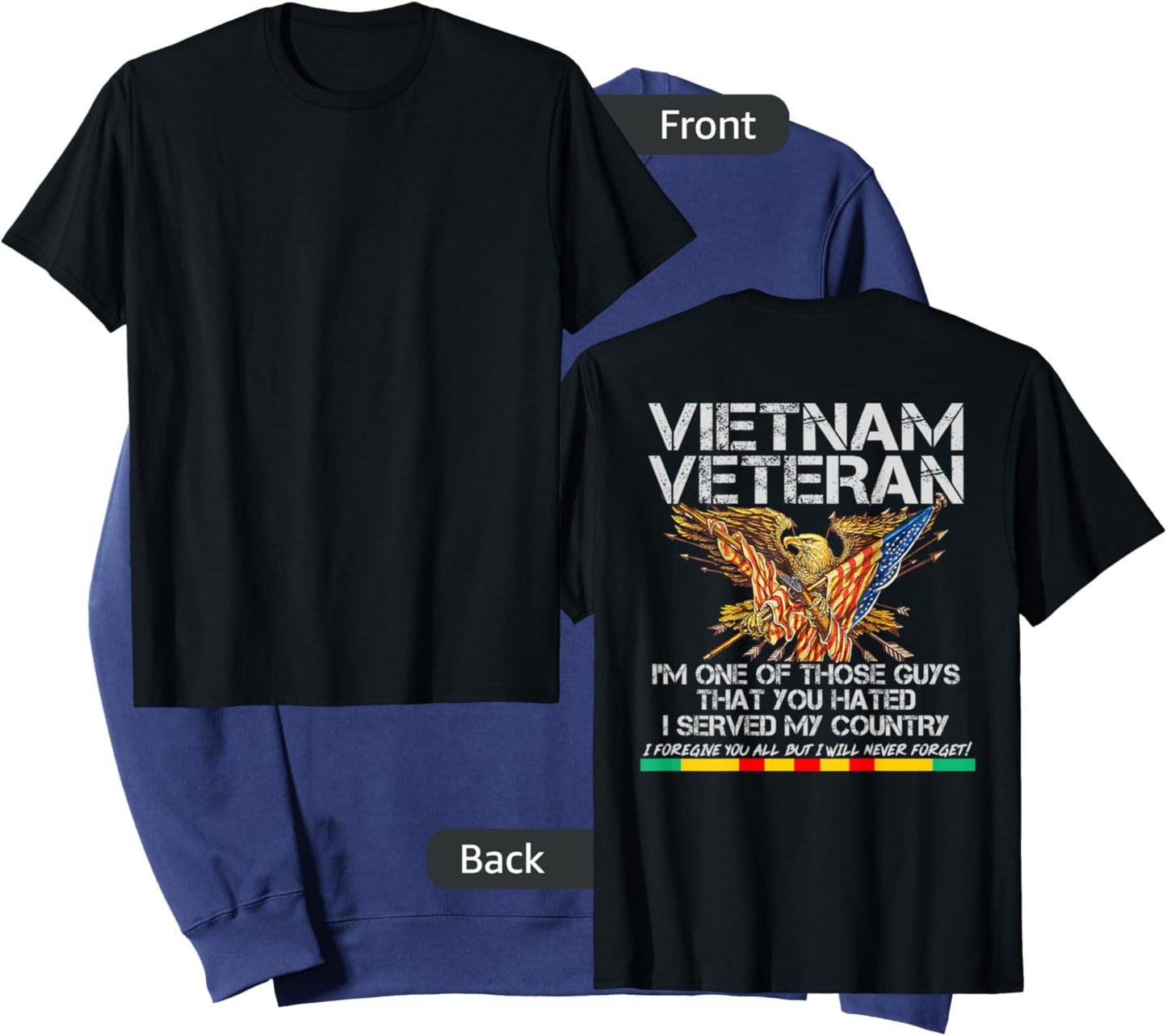 Vietnam Veteran T shirt, Veteran Dad, Grandpa Design on Back Sweatshirt - Sweatshirt | Navy
