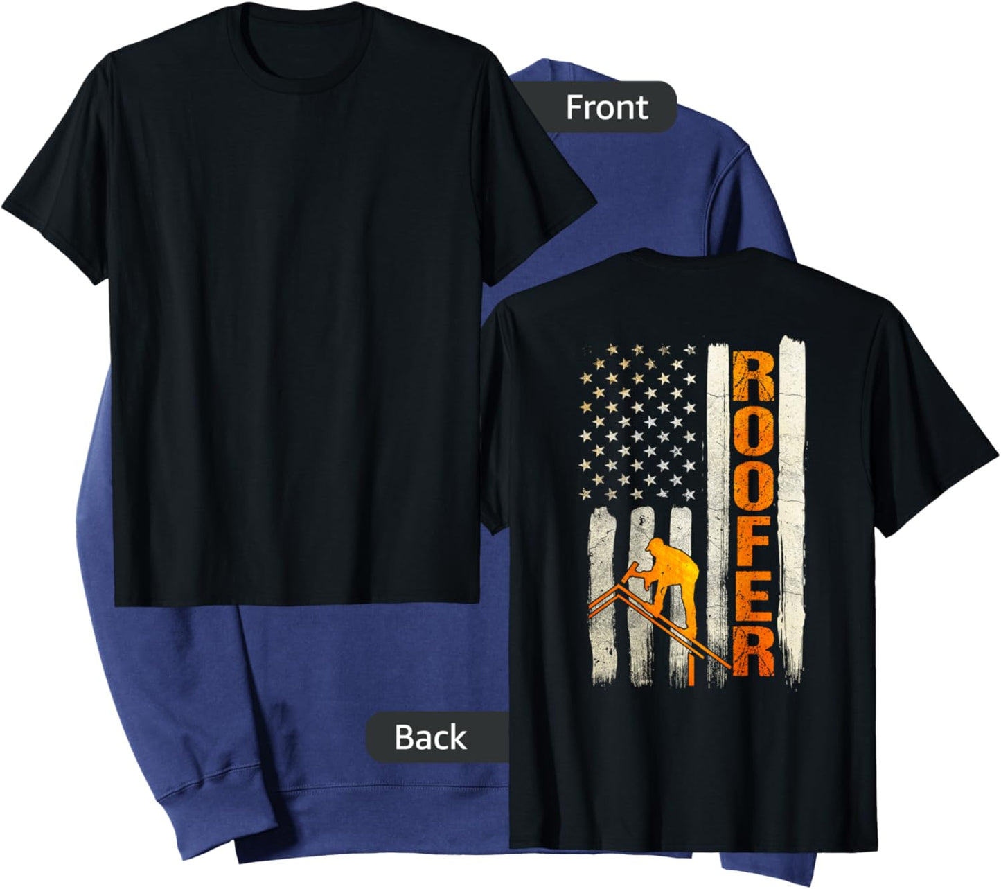 Roofer Gifts Roofing Design On Back of Clothing Sweatshirt - Sweatshirt | Navy