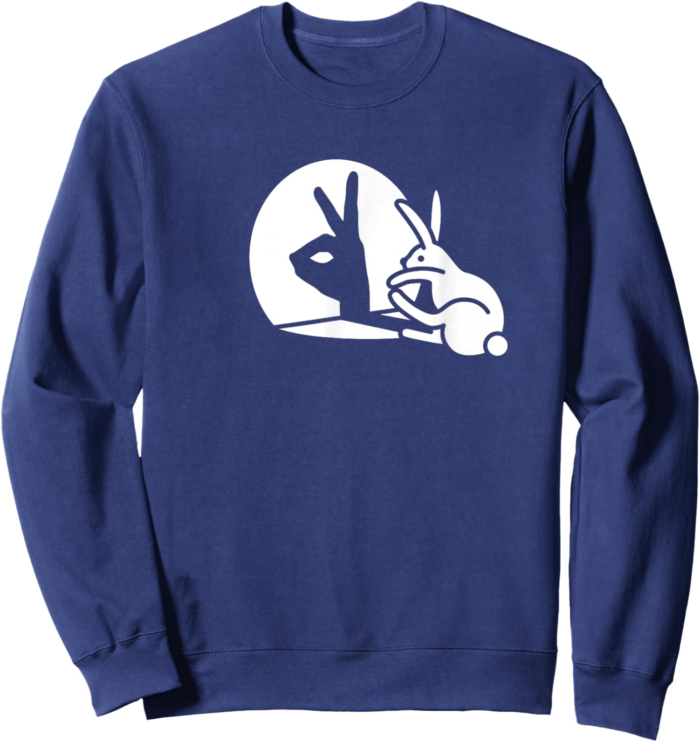 Funny Rabbit hand shadow projection bunny hare pop art Sweatshirt - Sweatshirt | Navy