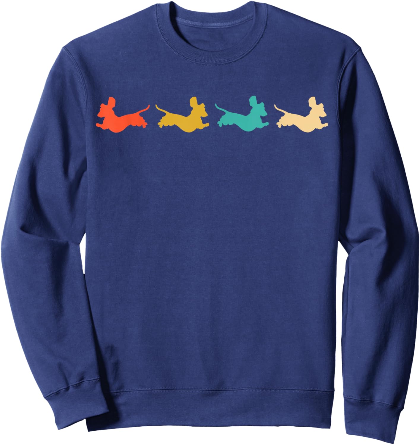 Dachshund Dachshund Dog Silhouette Retro Gift Dog Lovers Men Women Girls Kids Sweatshirt - Sweatshirt | Navy