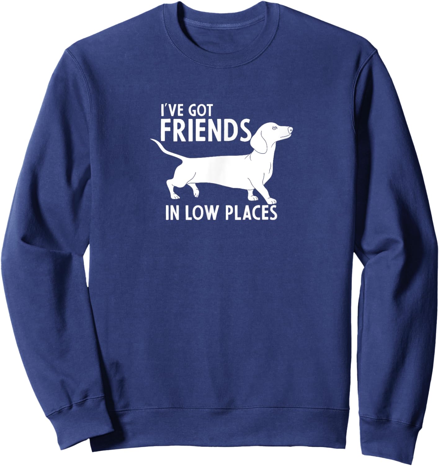 Dachshund I've Got Friends in Low Places Cute Dog Lover Sweatshirt - Sweatshirt | Navy