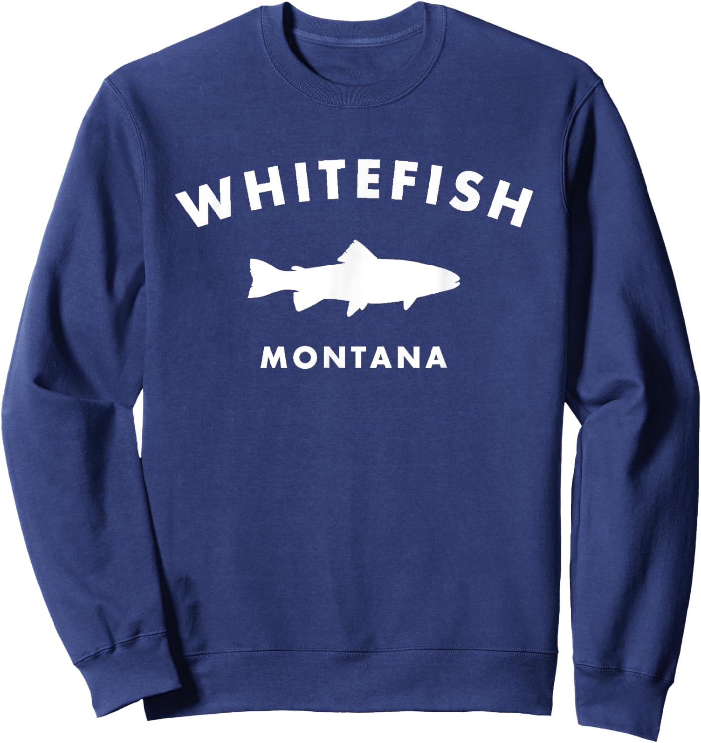 Whitefish Montana Trout - Big Sky Country Fly Fishing Sweatshirt - Sweatshirt | Navy