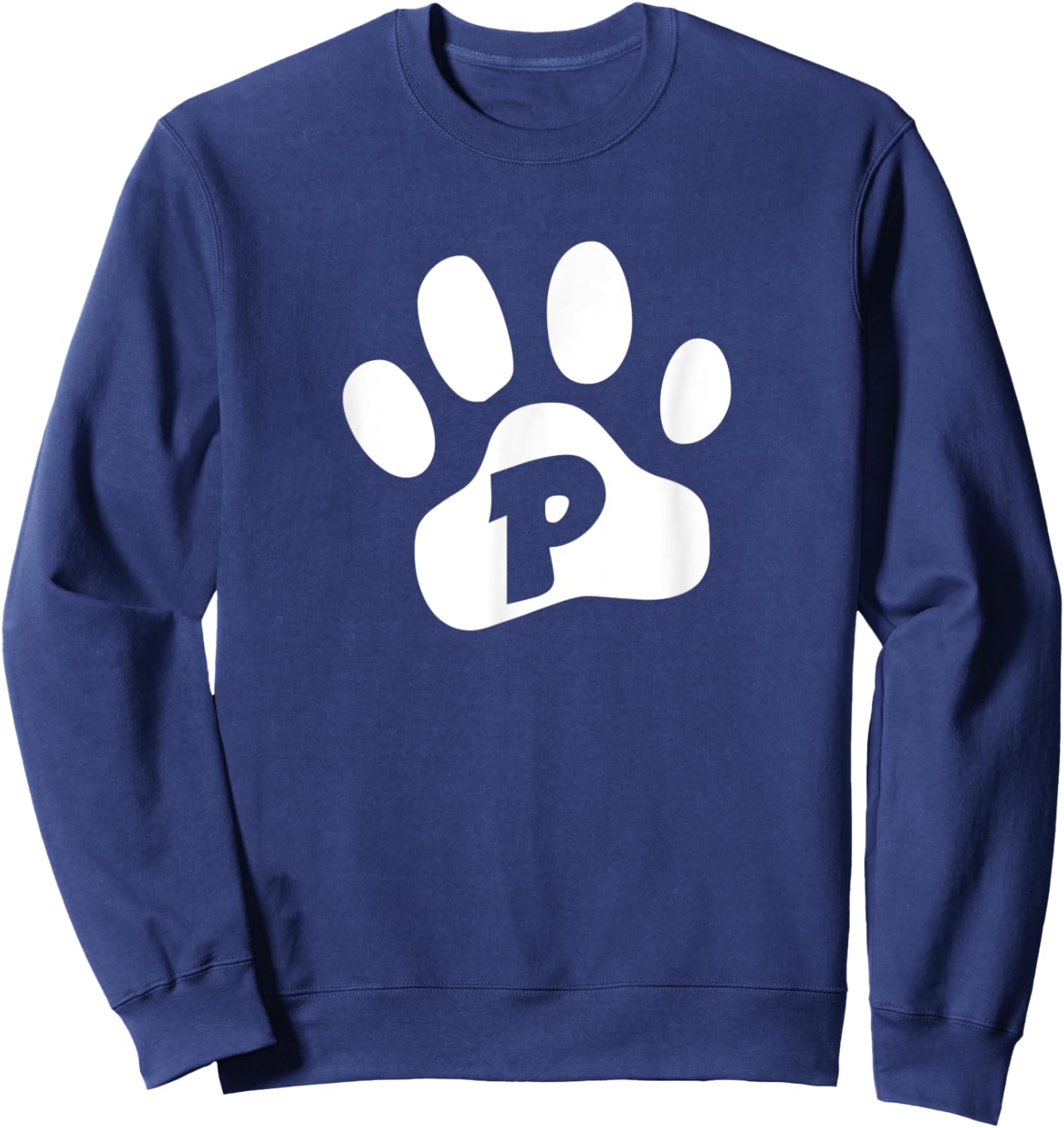 Letter P Dog Paw Alphabet Outfit For Dog Lovers Puppy Men Women Kids Sweatshirt - Sweatshirt | Navy