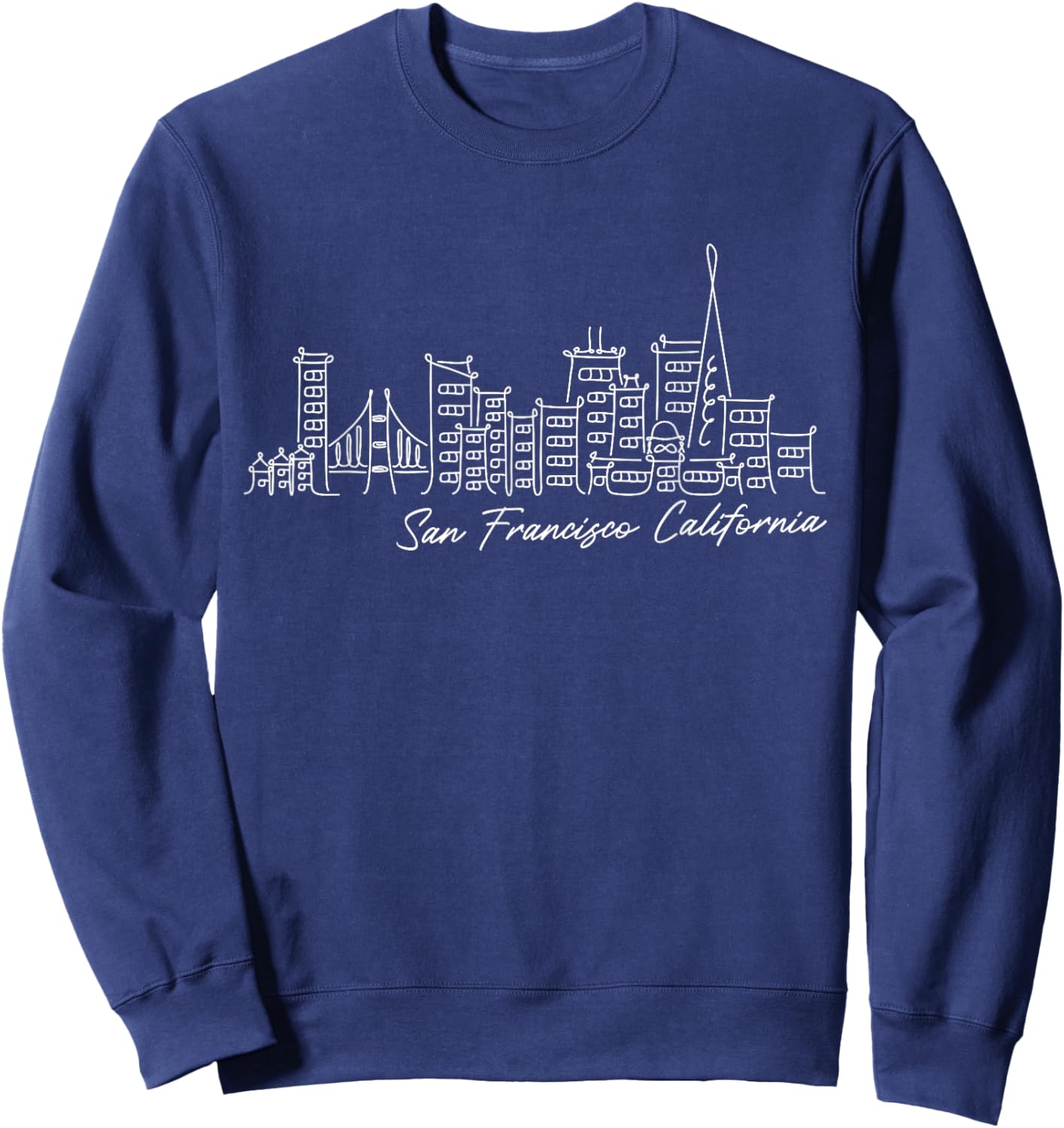 Signature San Francisco City Skyline - California Souvenir Sweatshirt - Sweatshirt | Navy