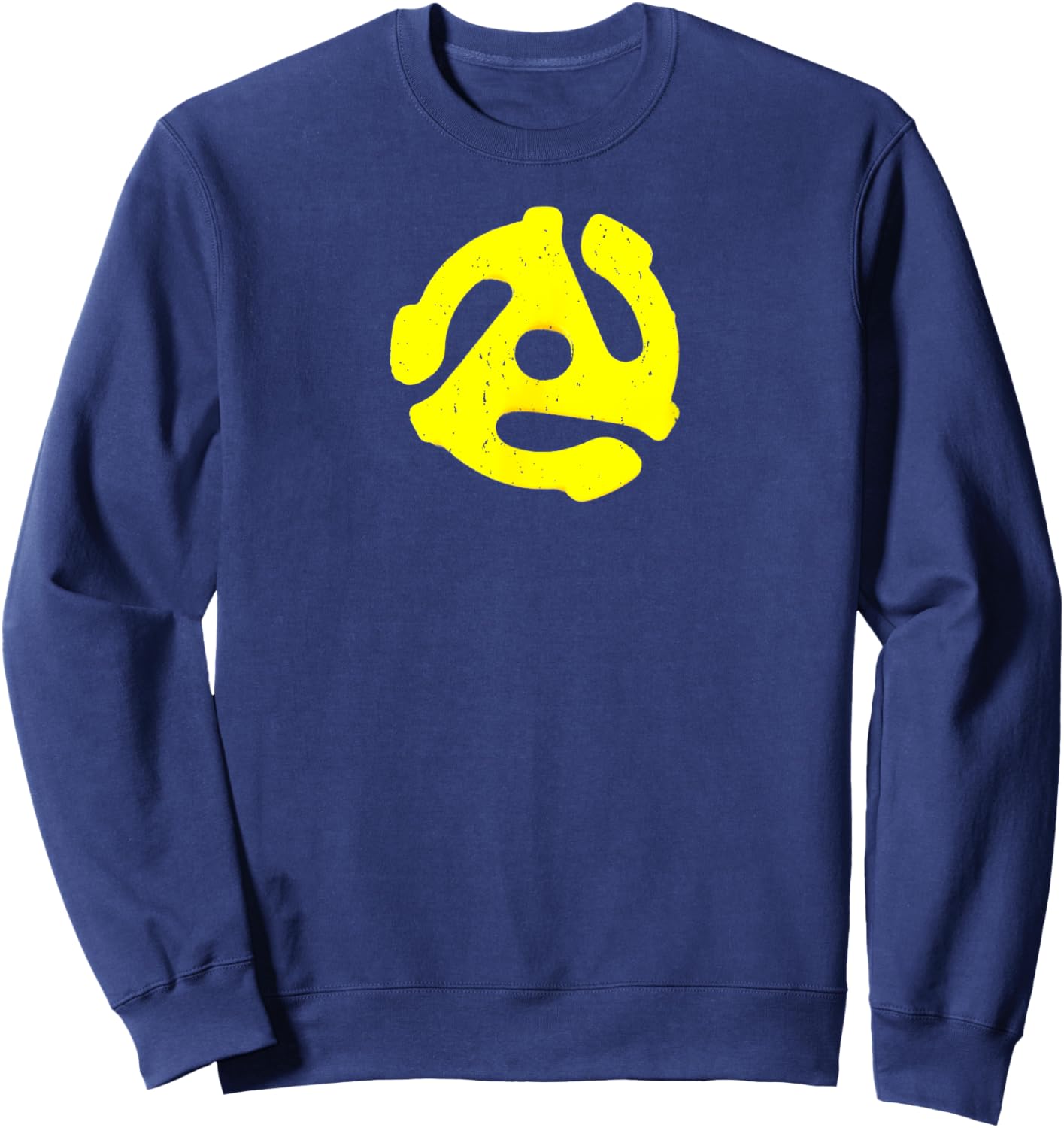 45 RPM Vinyl Plate Adapter Turntable Music Album Vintage Sweatshirt - Sweatshirt | Navy